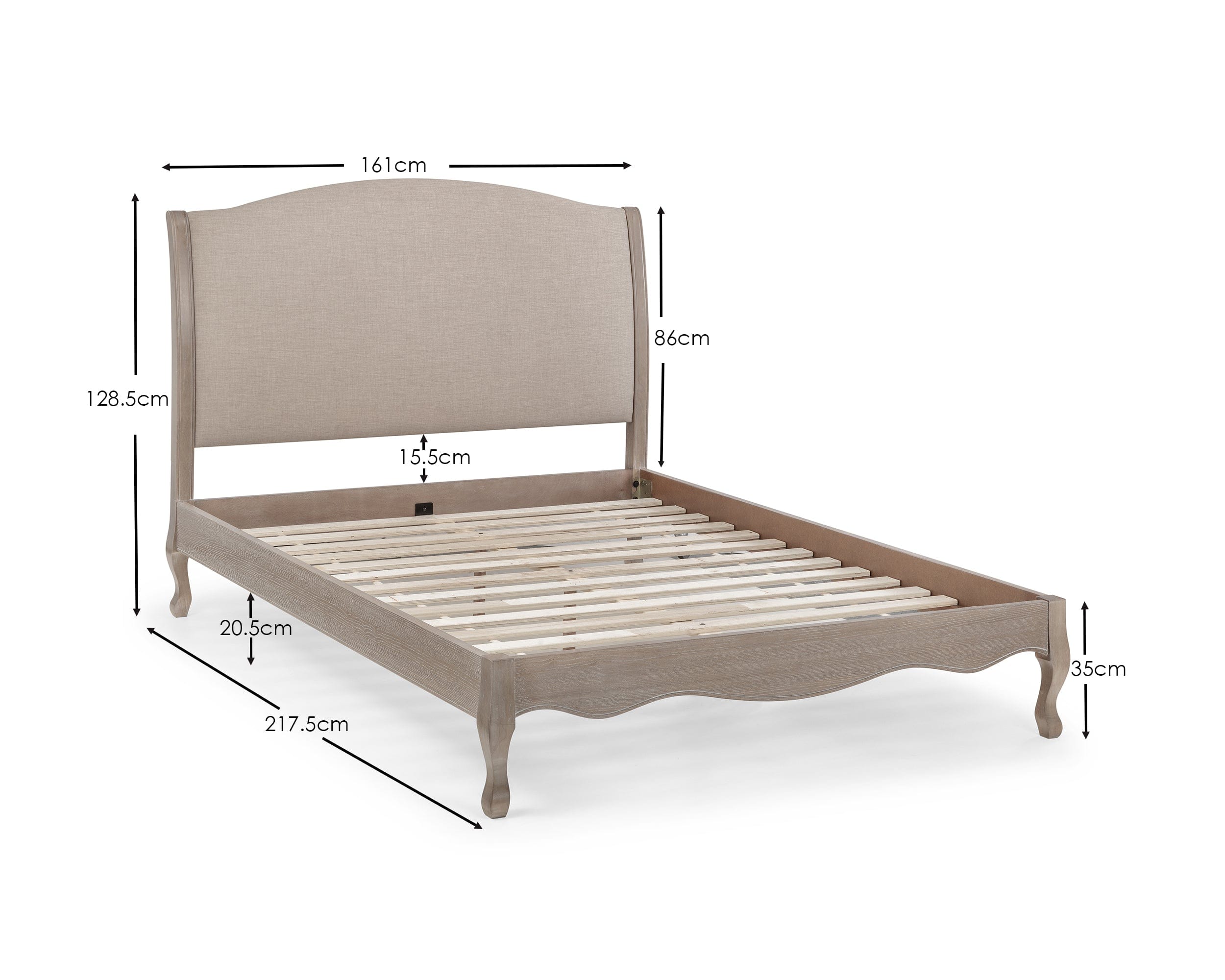 Camille Wood & Fabric Bed – Julian Bowen, view 8
