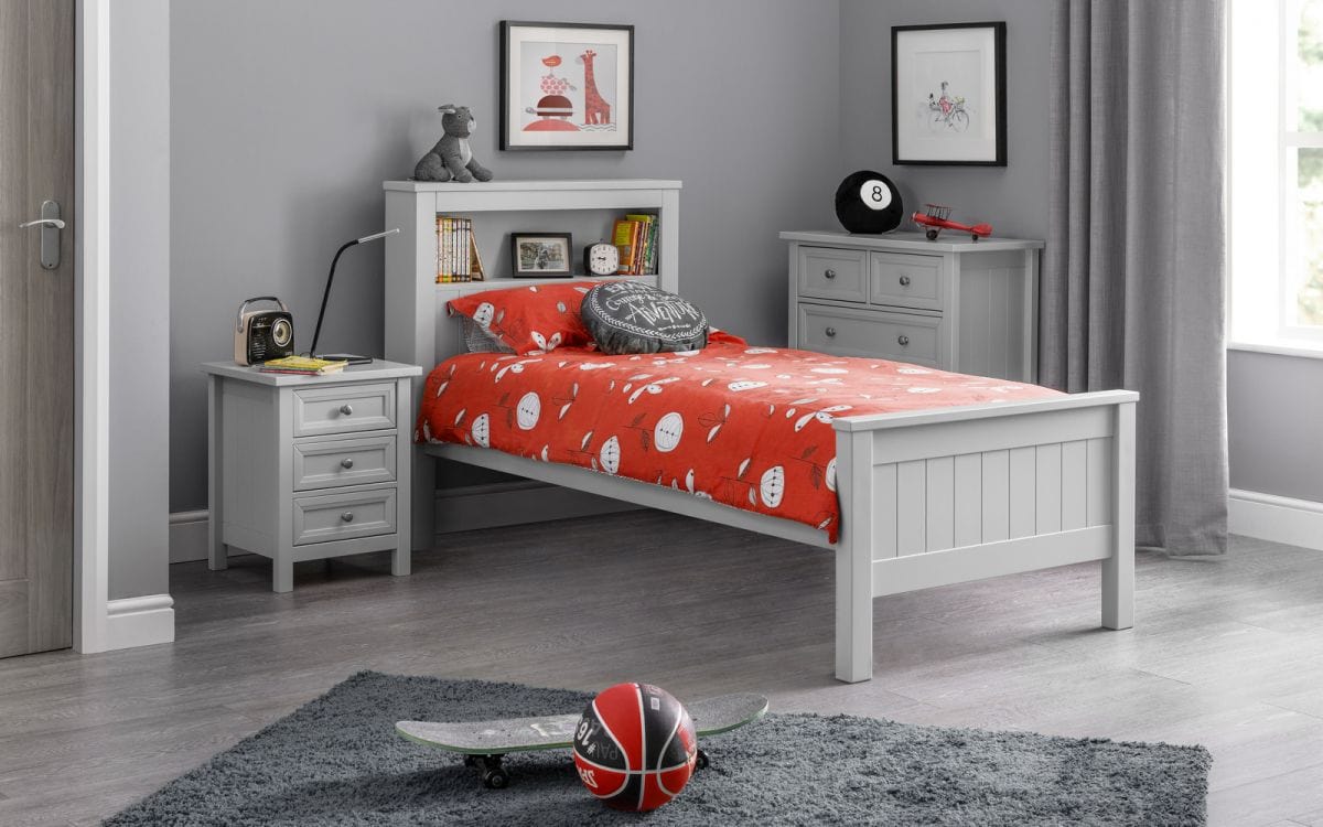 Maine Bookcase Bed Dove Grey – Julian Bowen, view 3