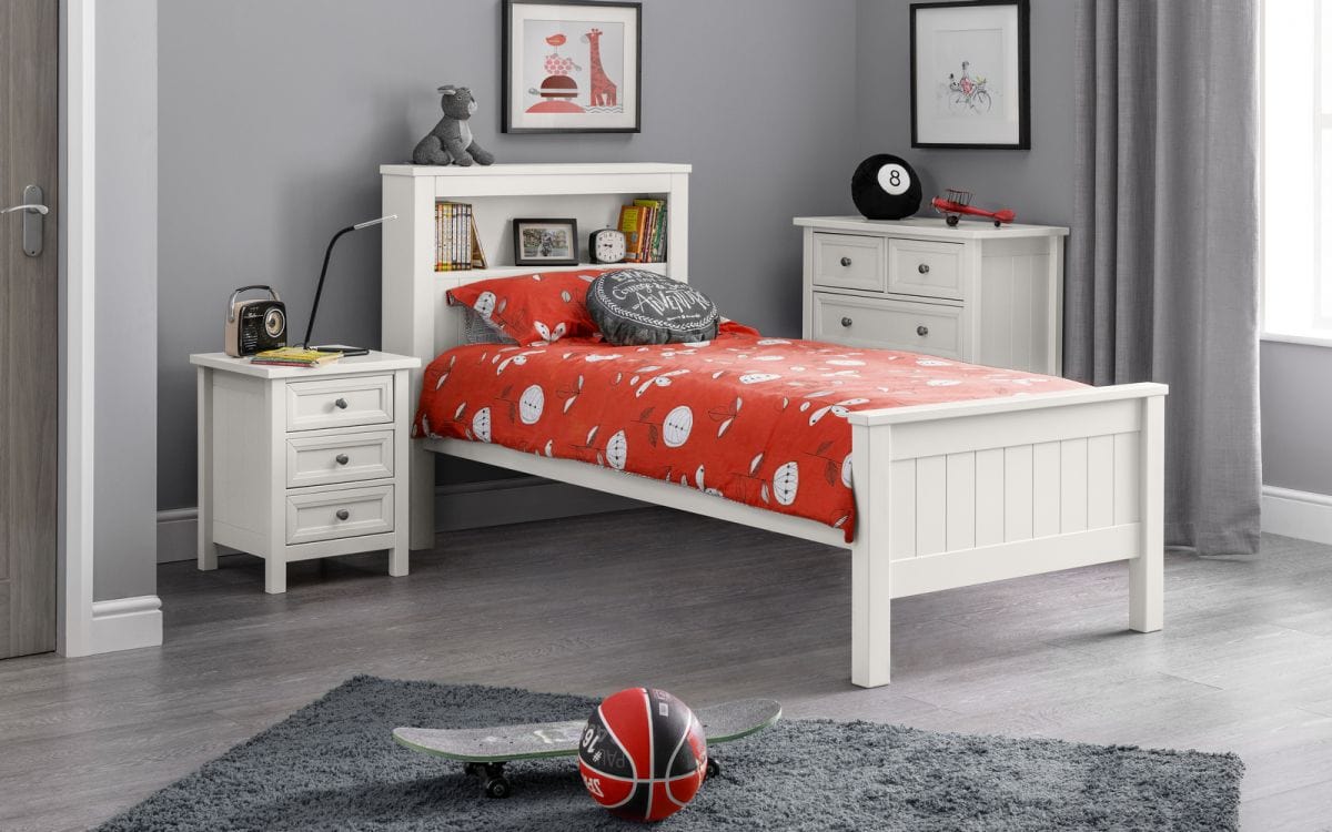 Maine Bookcase Bed Surf White – Julian Bowen, view 3