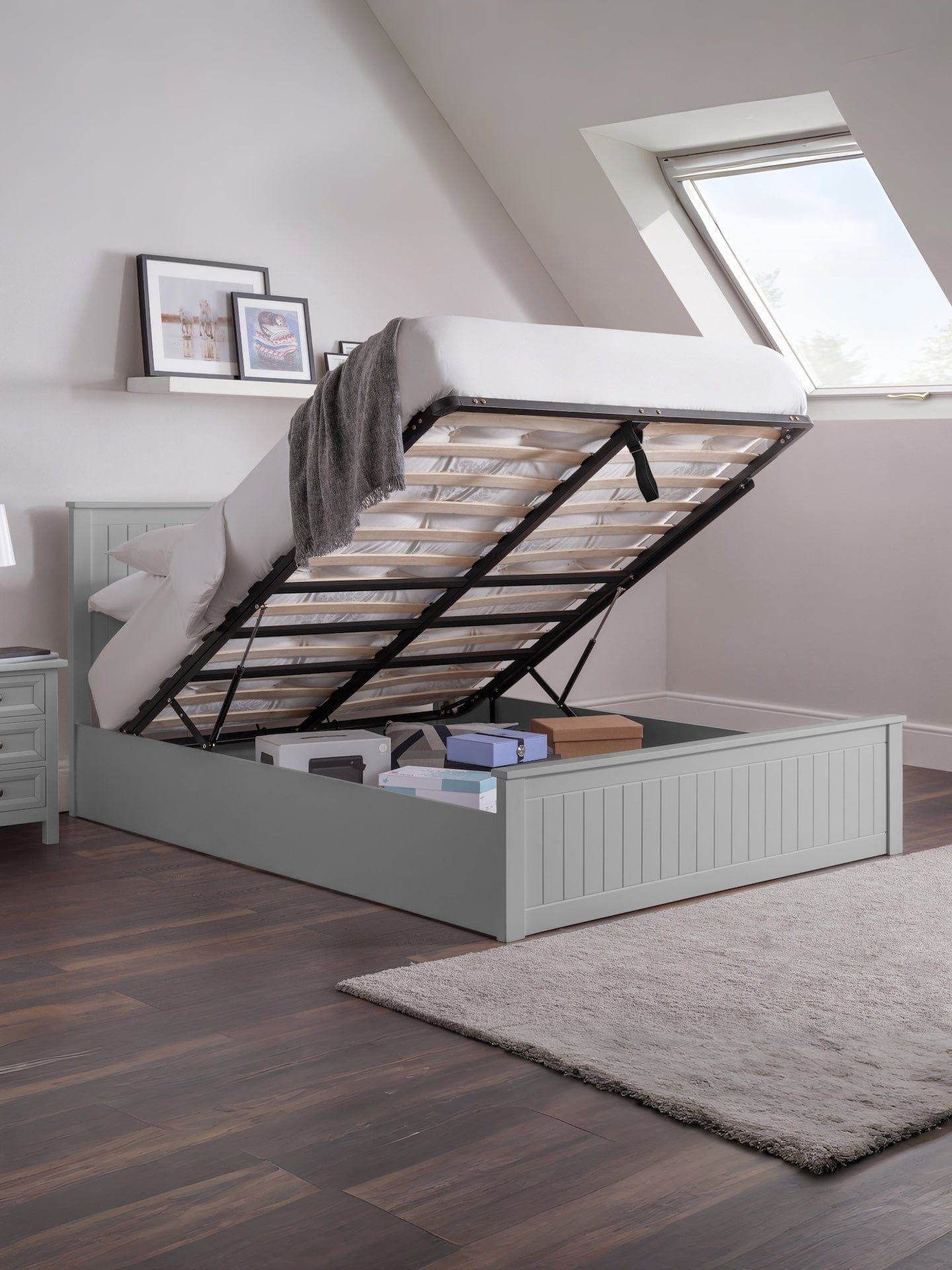Maine Ottoman Bed - Dove Grey – Julian Bowen, view 6