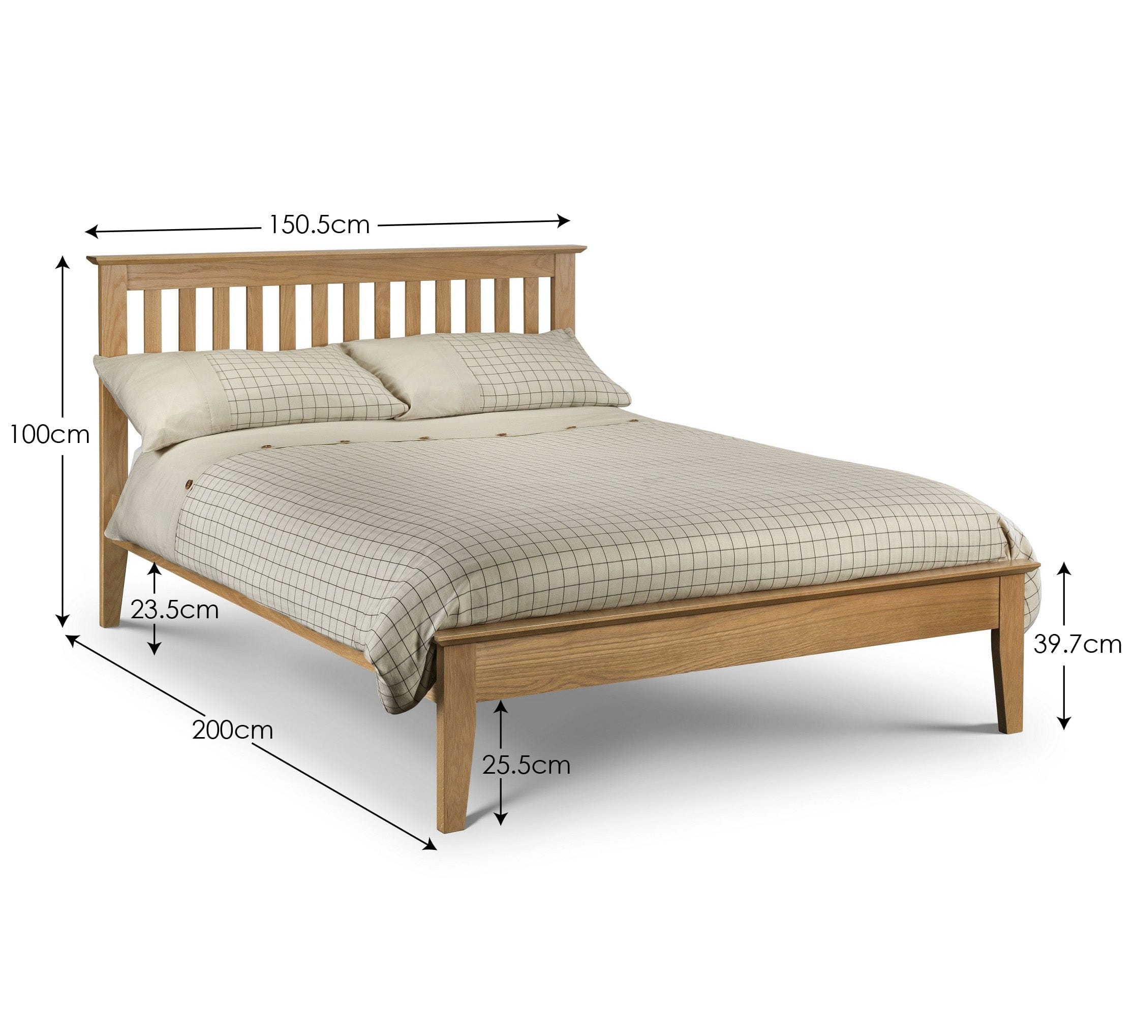 Salerno Shaker Bed - Natural Oak – Julian Bowen