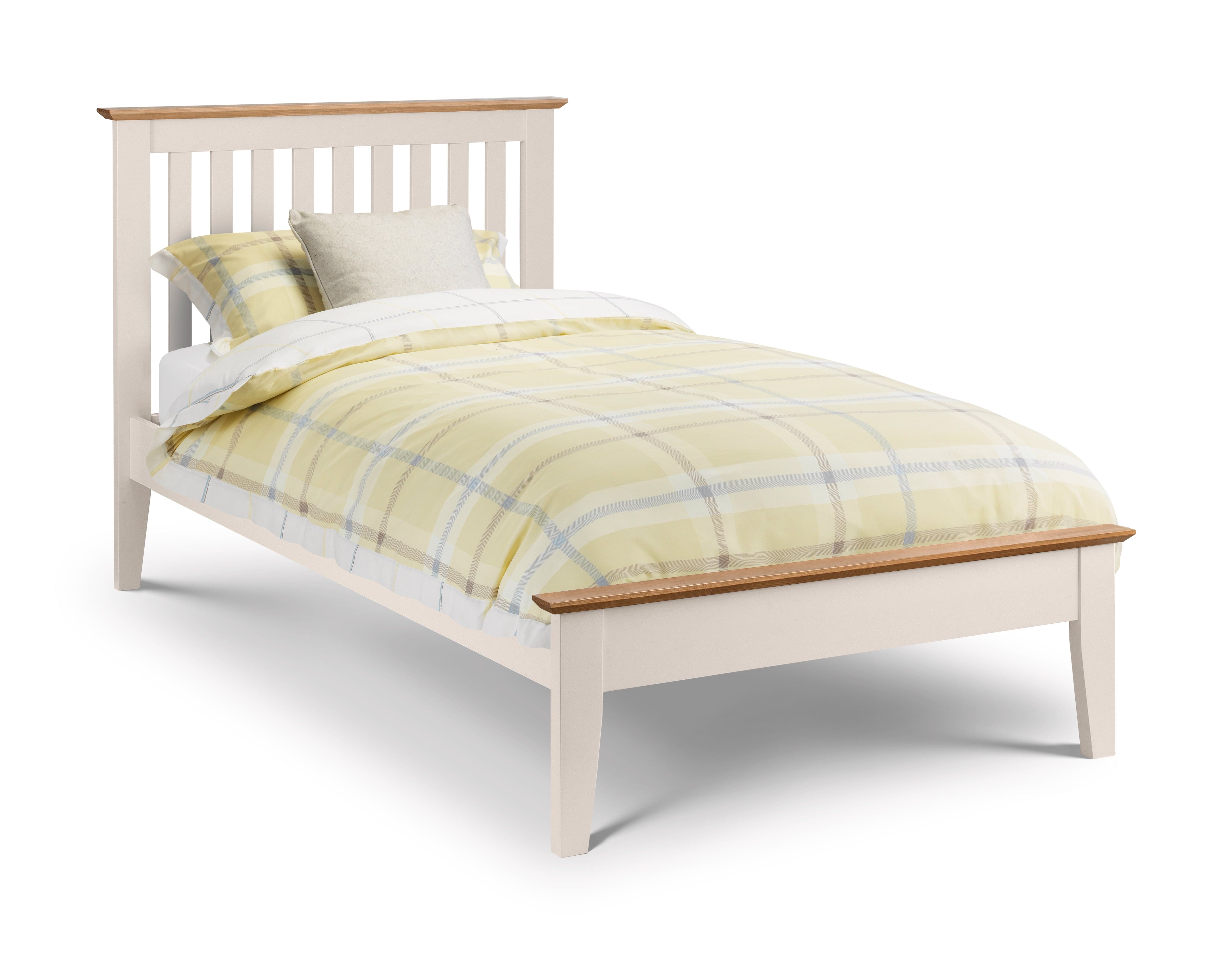 Salerno Shaker Bed - Ivory/Natural Oak – Julian Bowen