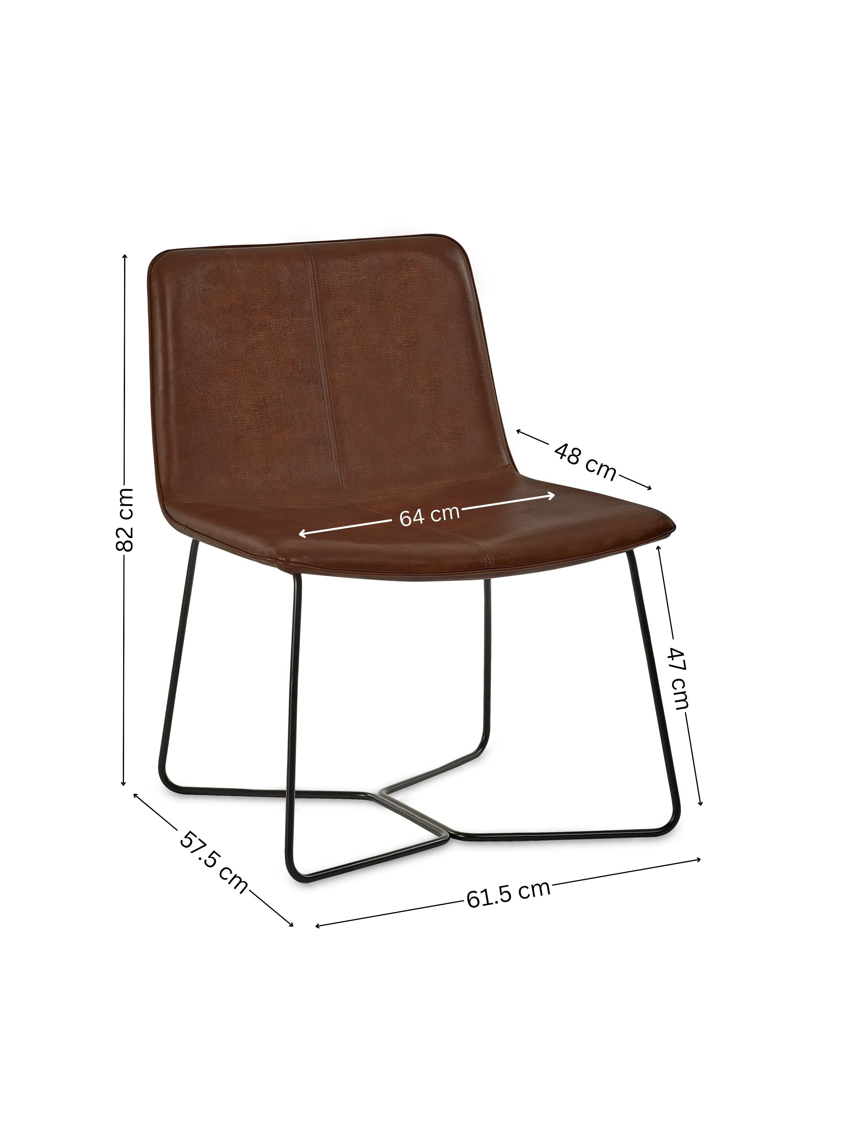 Joren Tan Brown PU Leather Lounge Chair – Julian Bowen, view 5