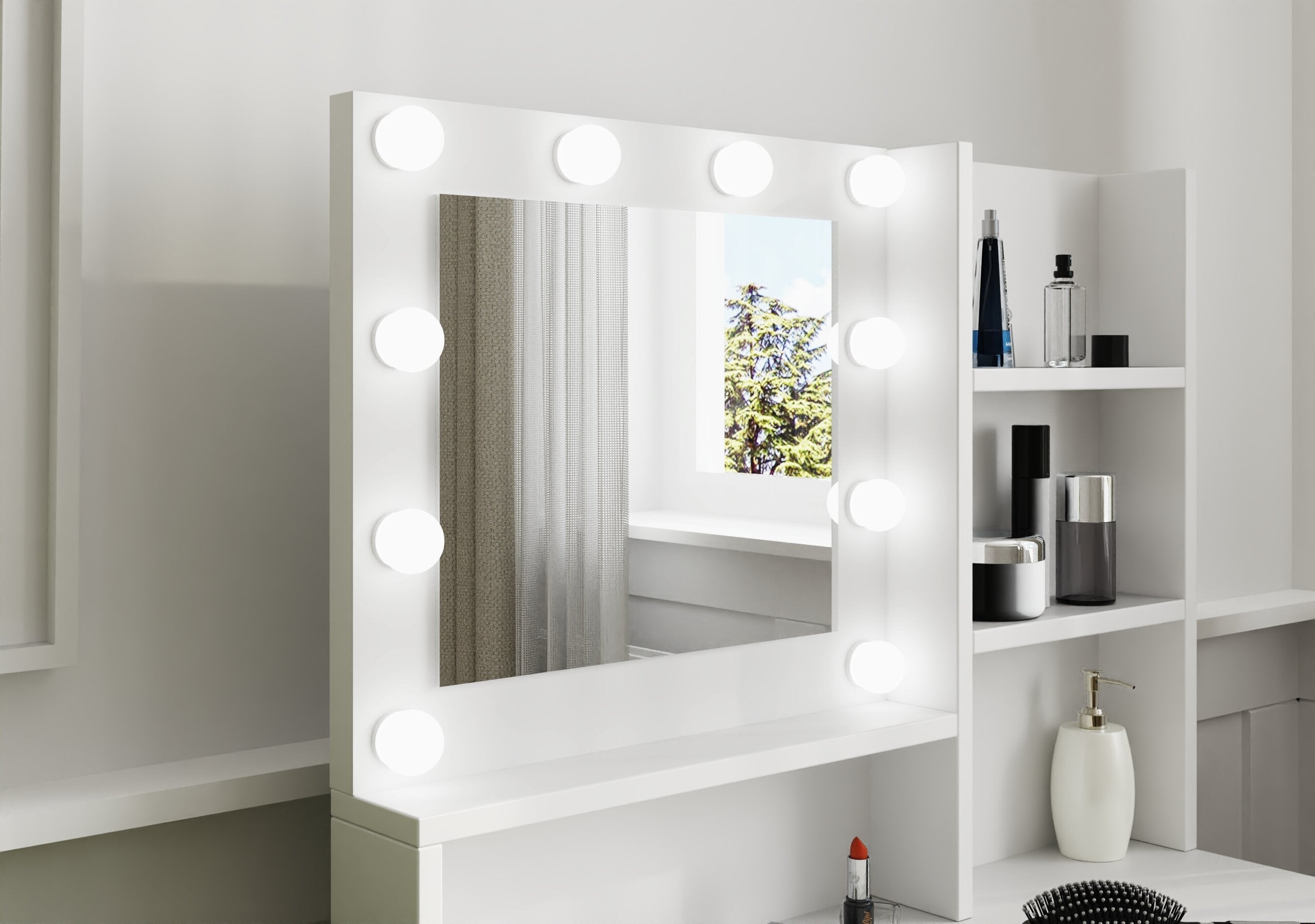 Eva Dressing Table With Stool White – GFW, view 9