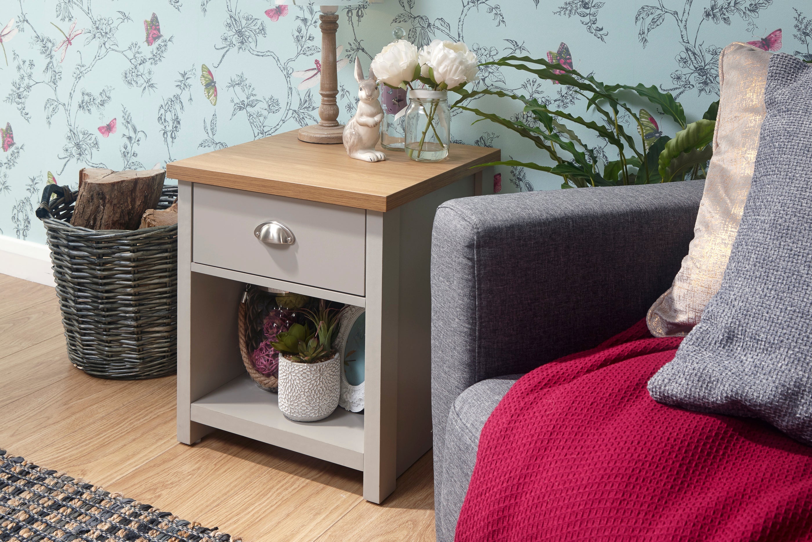 Lancaster Lamp Table Grey – GFW, view 5