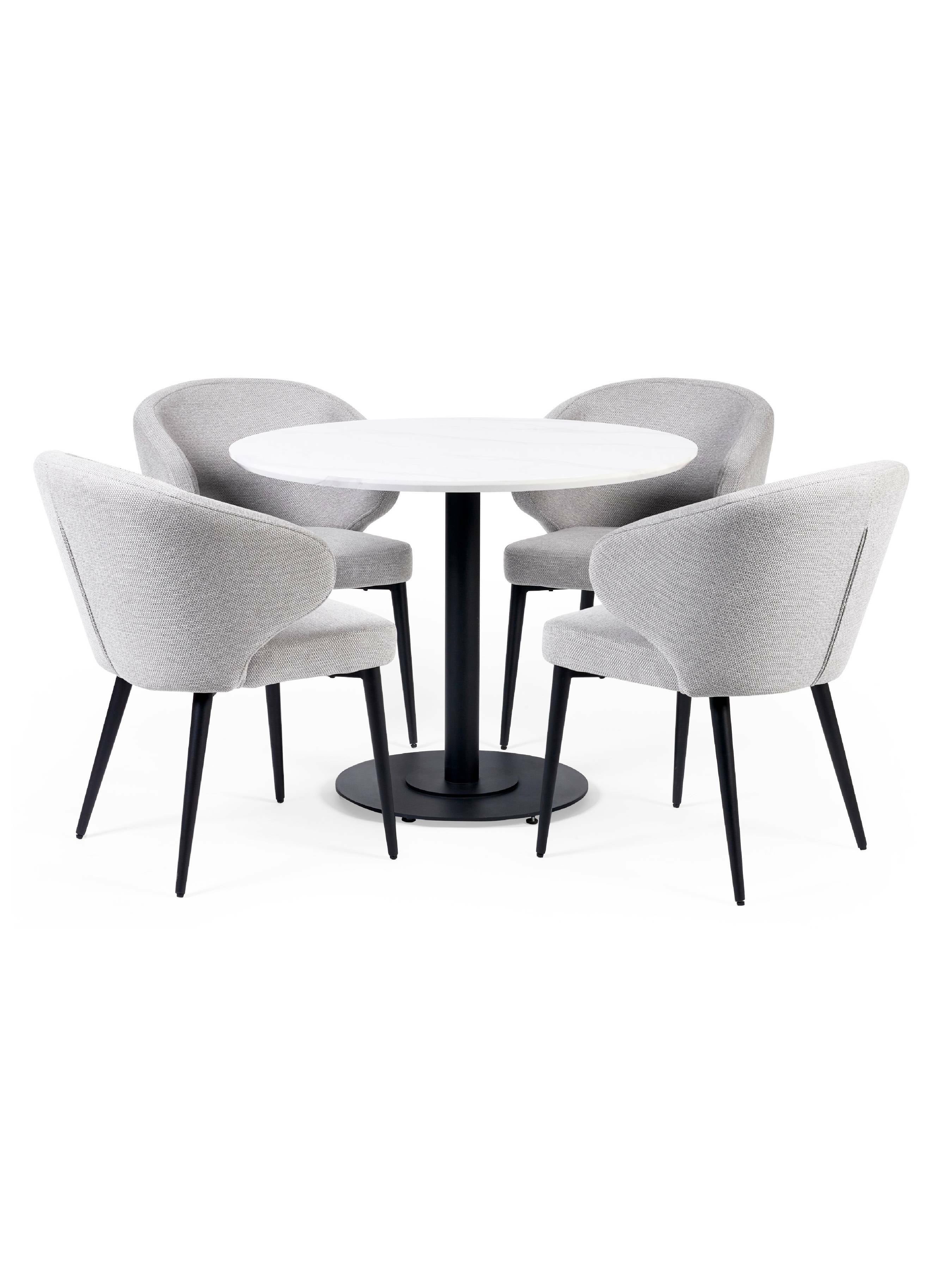 Luca 100cm Round Dining Table White – Julian Bowen, view 9