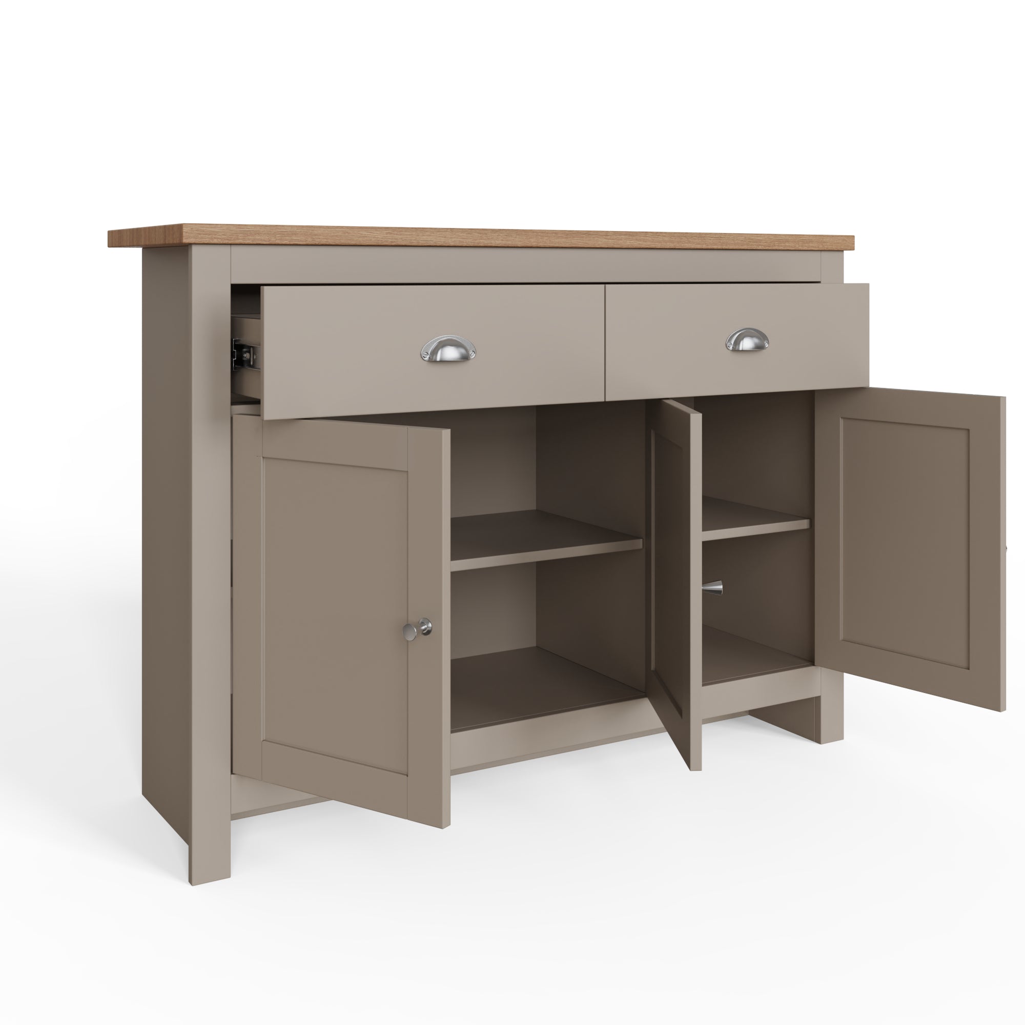 Lancaster Large Sideboard – Grey & Oak