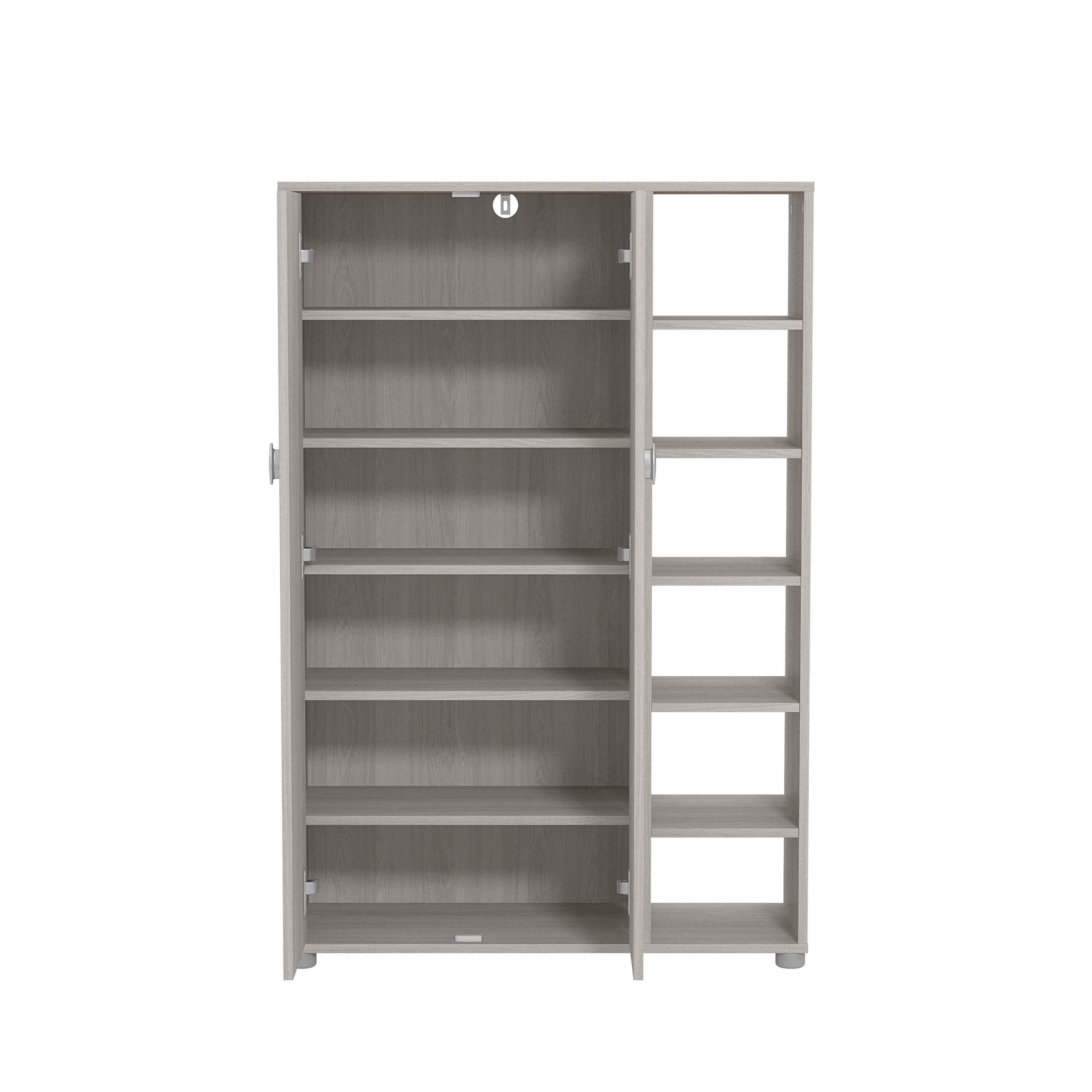 Bideford Tall Shoe Cabinet Warm Grey Oak – GFW, view 6