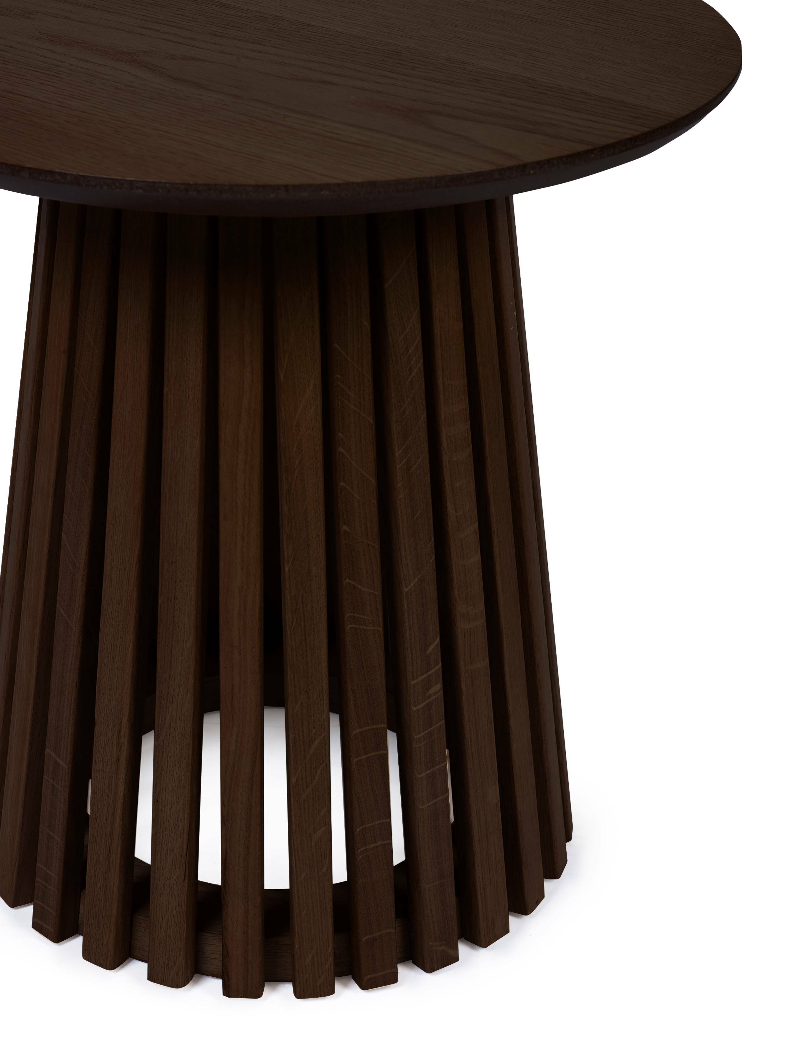 Ollie Dark Oak 45cm Round Lamp Table – Julian Bowen, view 2