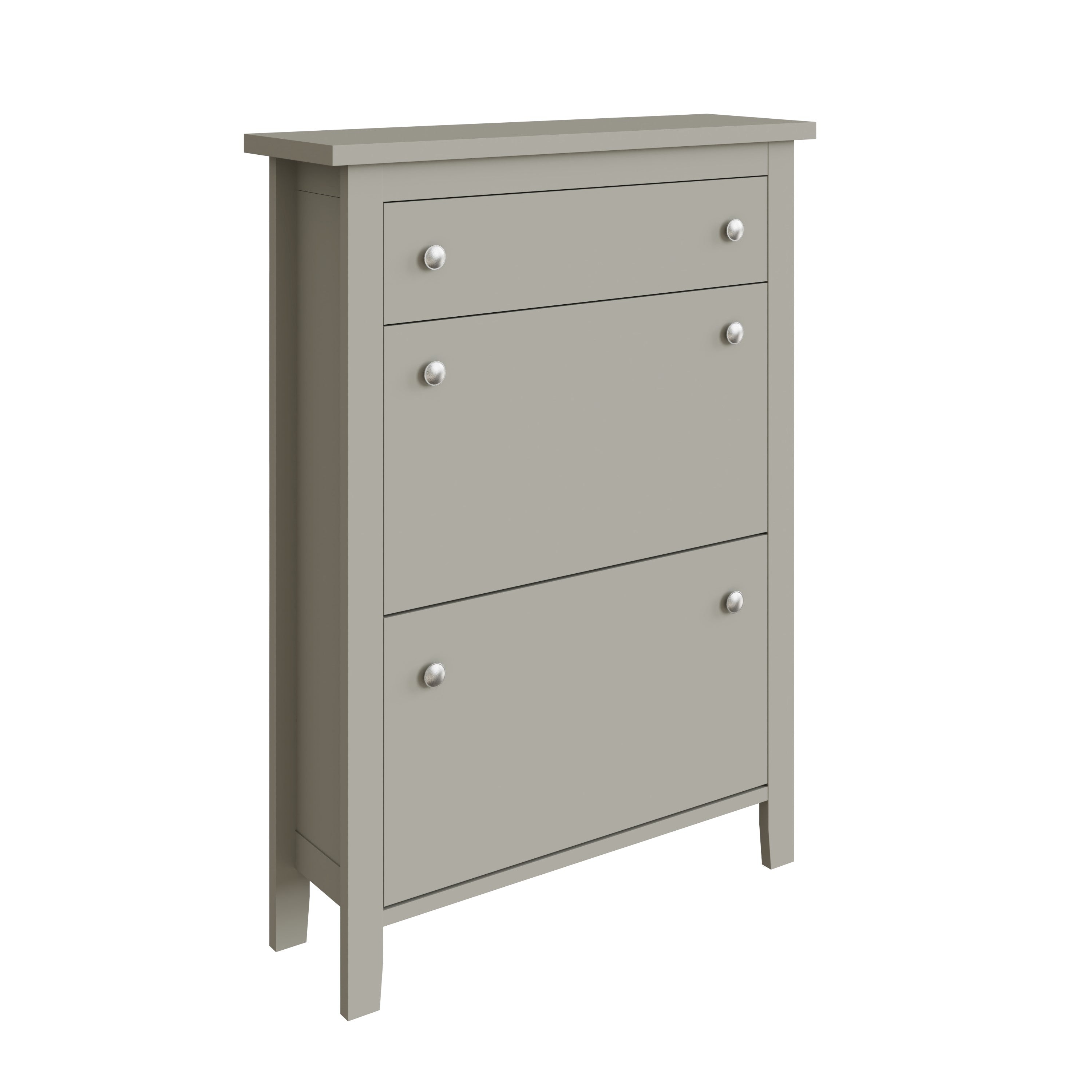 Deluxe Two Tier Shoe Cabinet – Grey