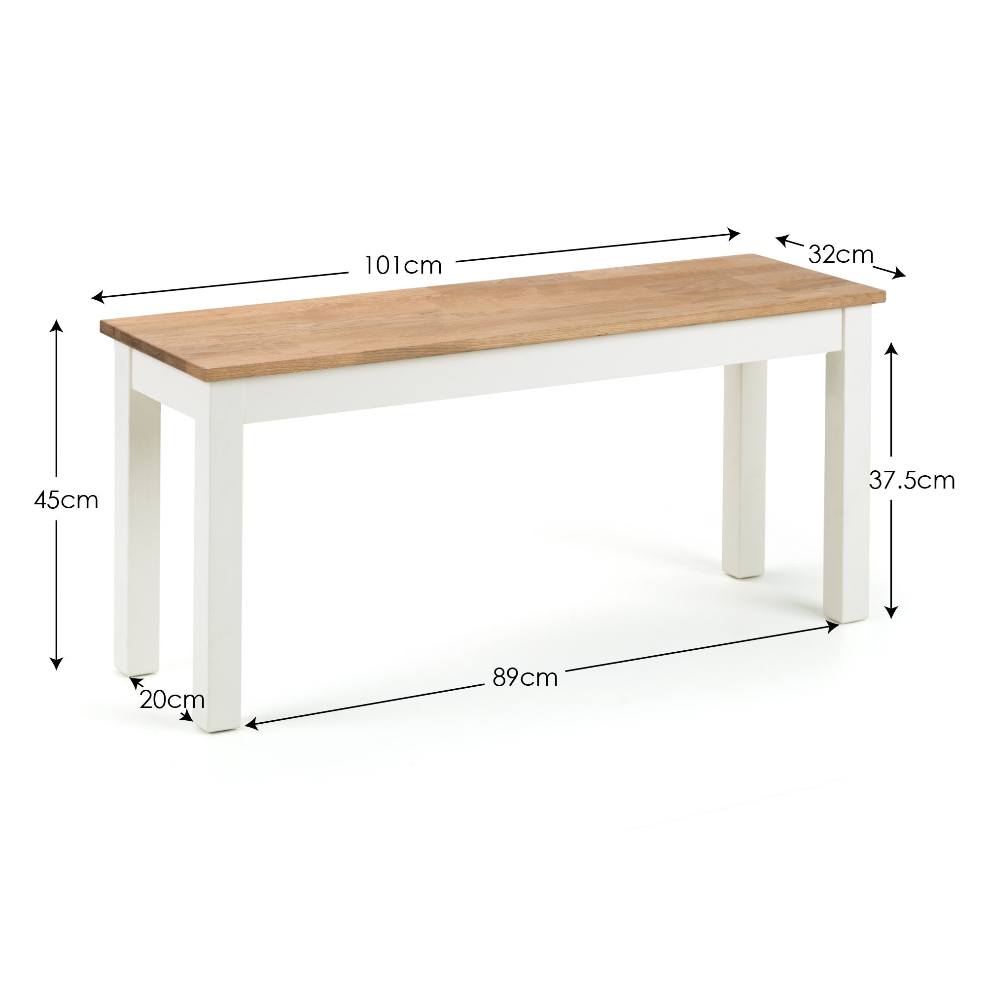 Coxmoor Ivory and Oak Rectangular Table and 2 Ivory and Oak Coxmoor Benches