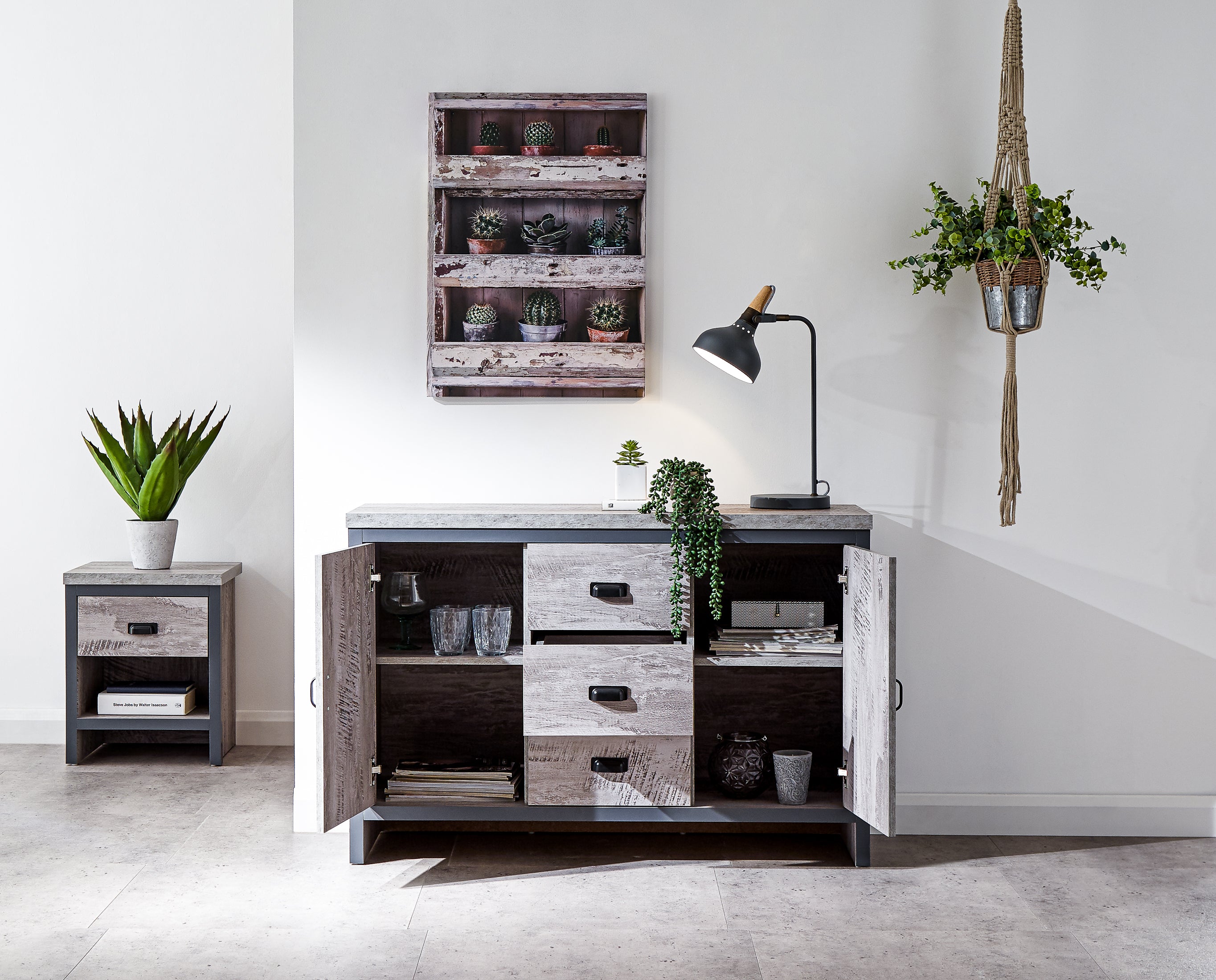 Boston 2 Door 3 Drawer Sideboard – Grey