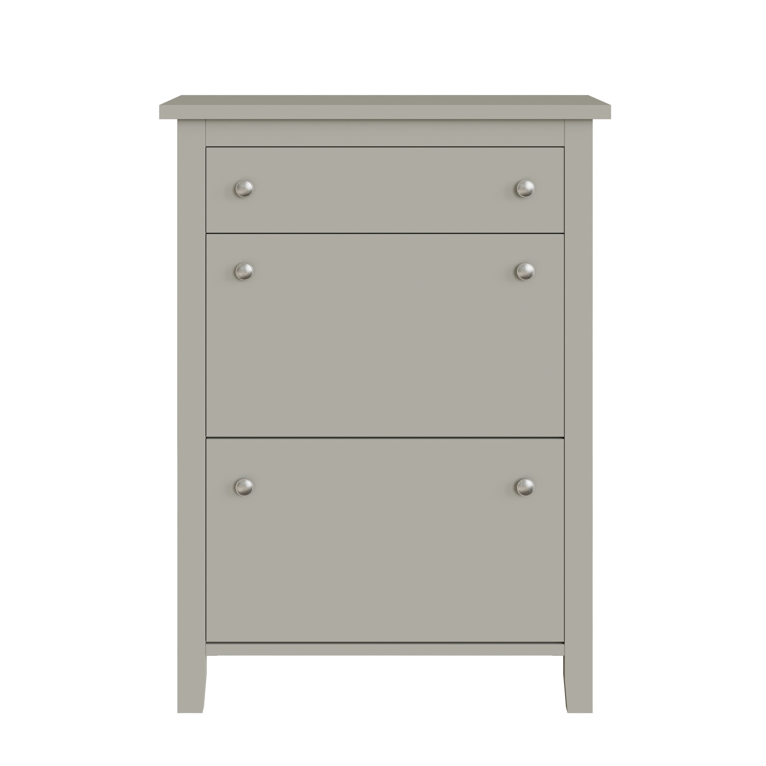 Deluxe Two Tier Shoe Cabinet – Grey