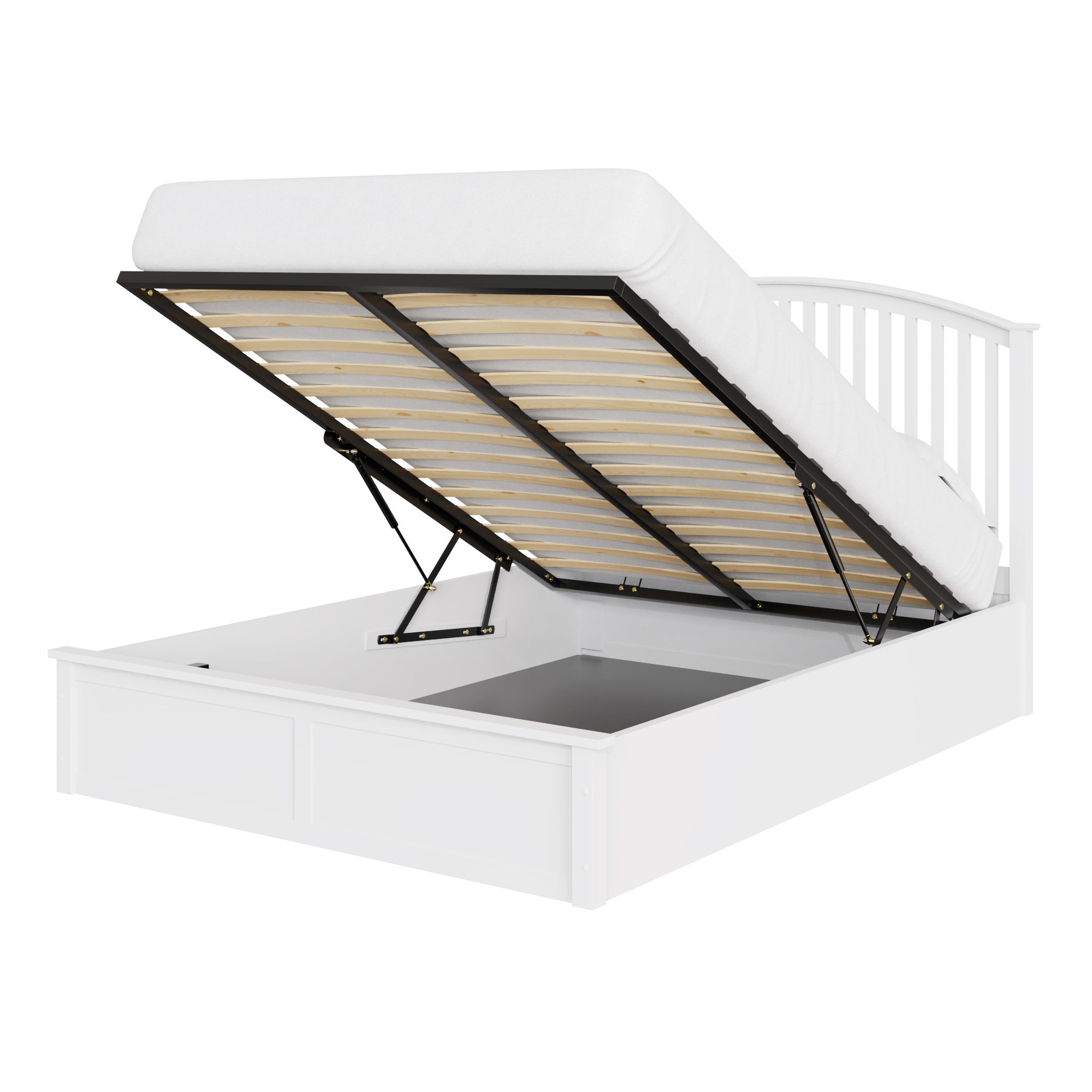 Madrid Wooden Ottoman Bed White – GFW, view 6