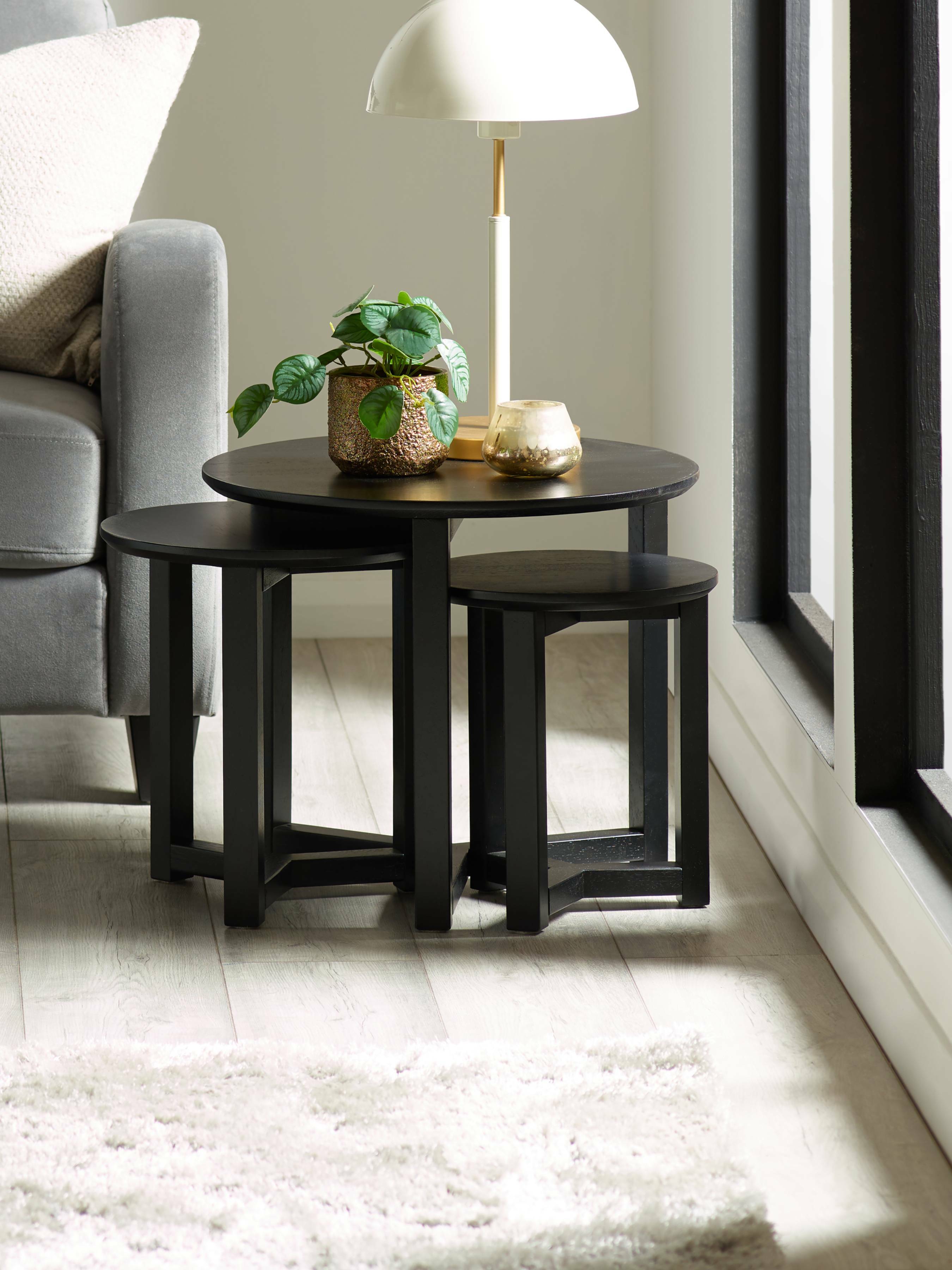Nidri Black Nest Of 3 Tables – Julian Bowen, view 11