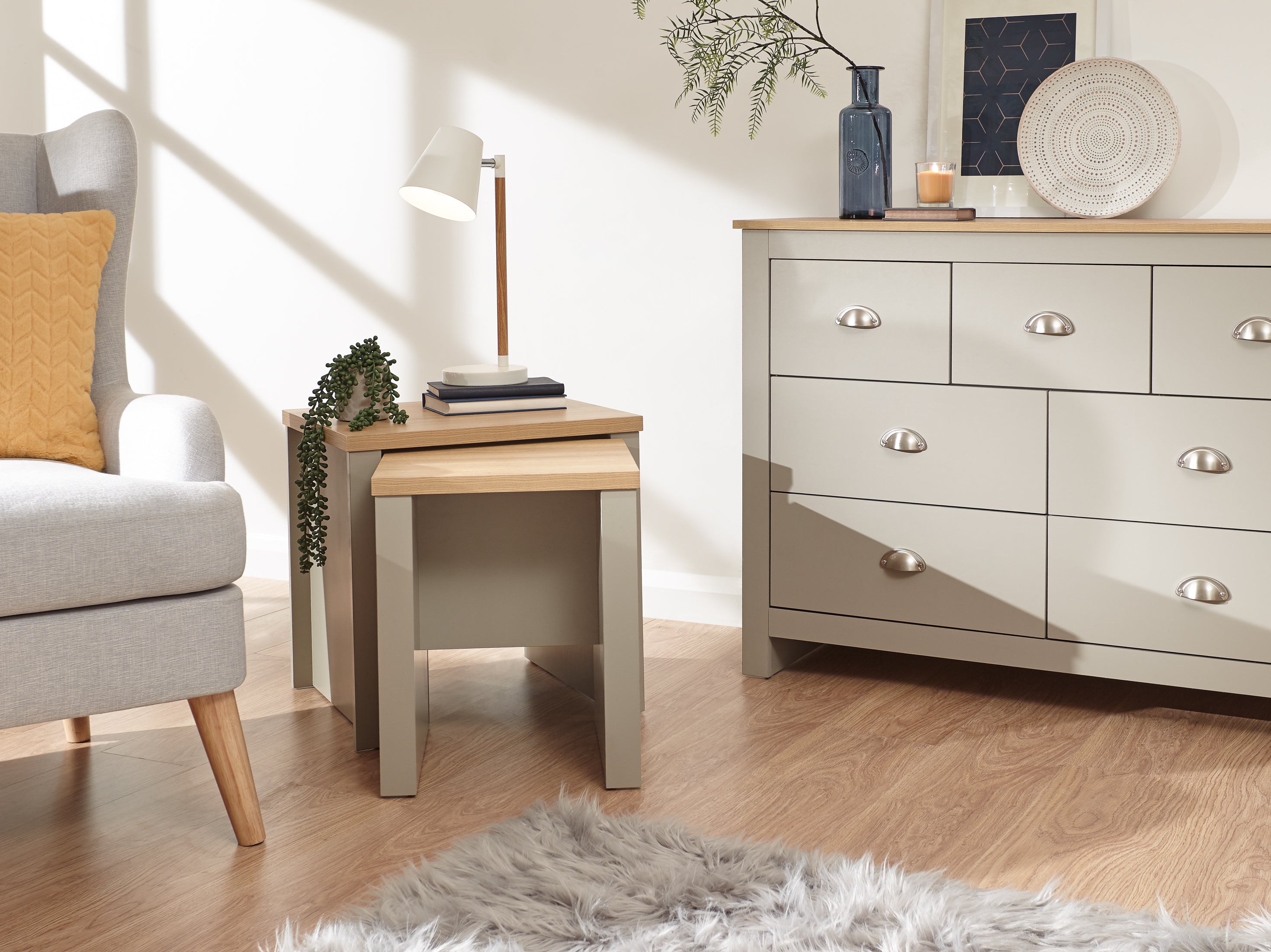 Lancaster Nesting Tables Grey – GFW, view 2