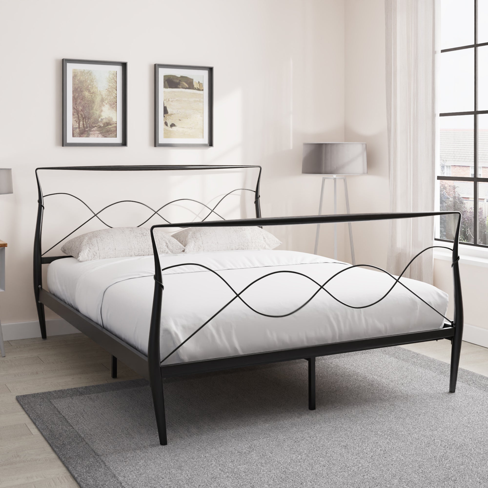Rimini Metal Bed Frame - Black – GFW, view 2