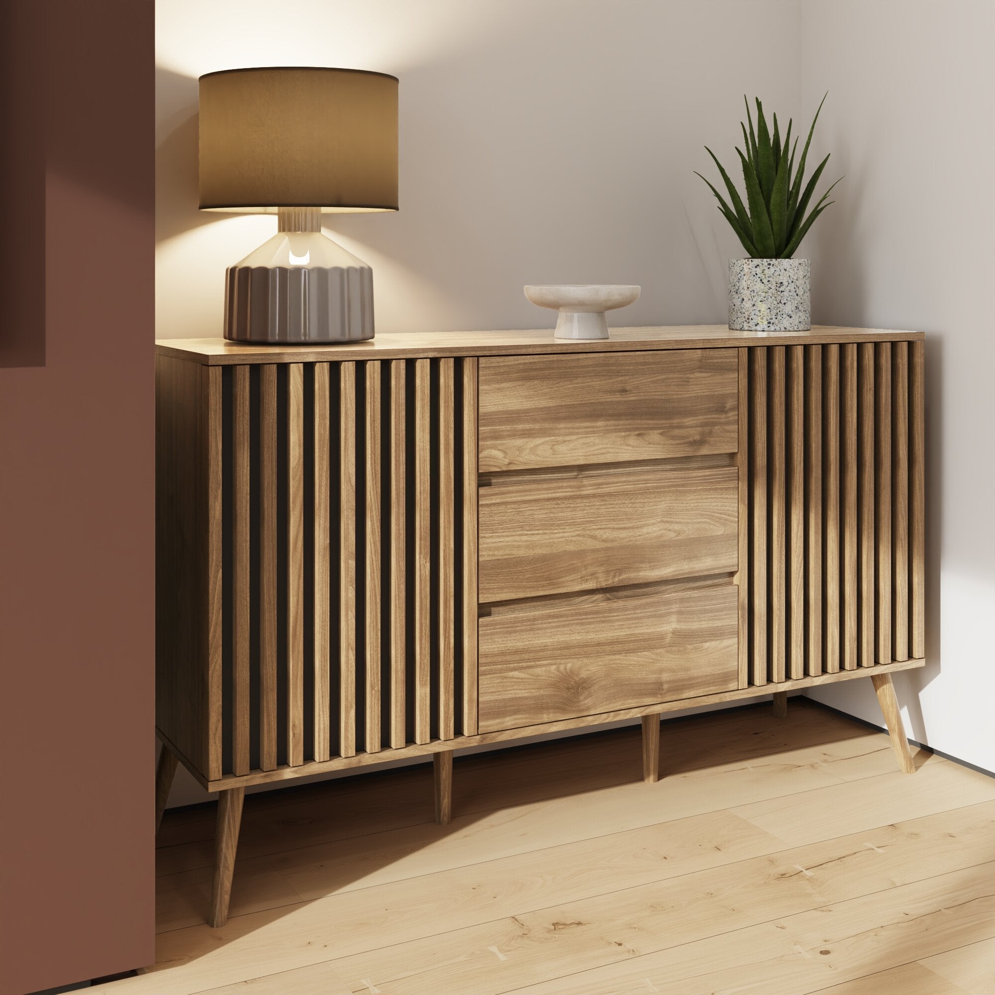 Rowan Large Sideboard Oak – GFW, view 3