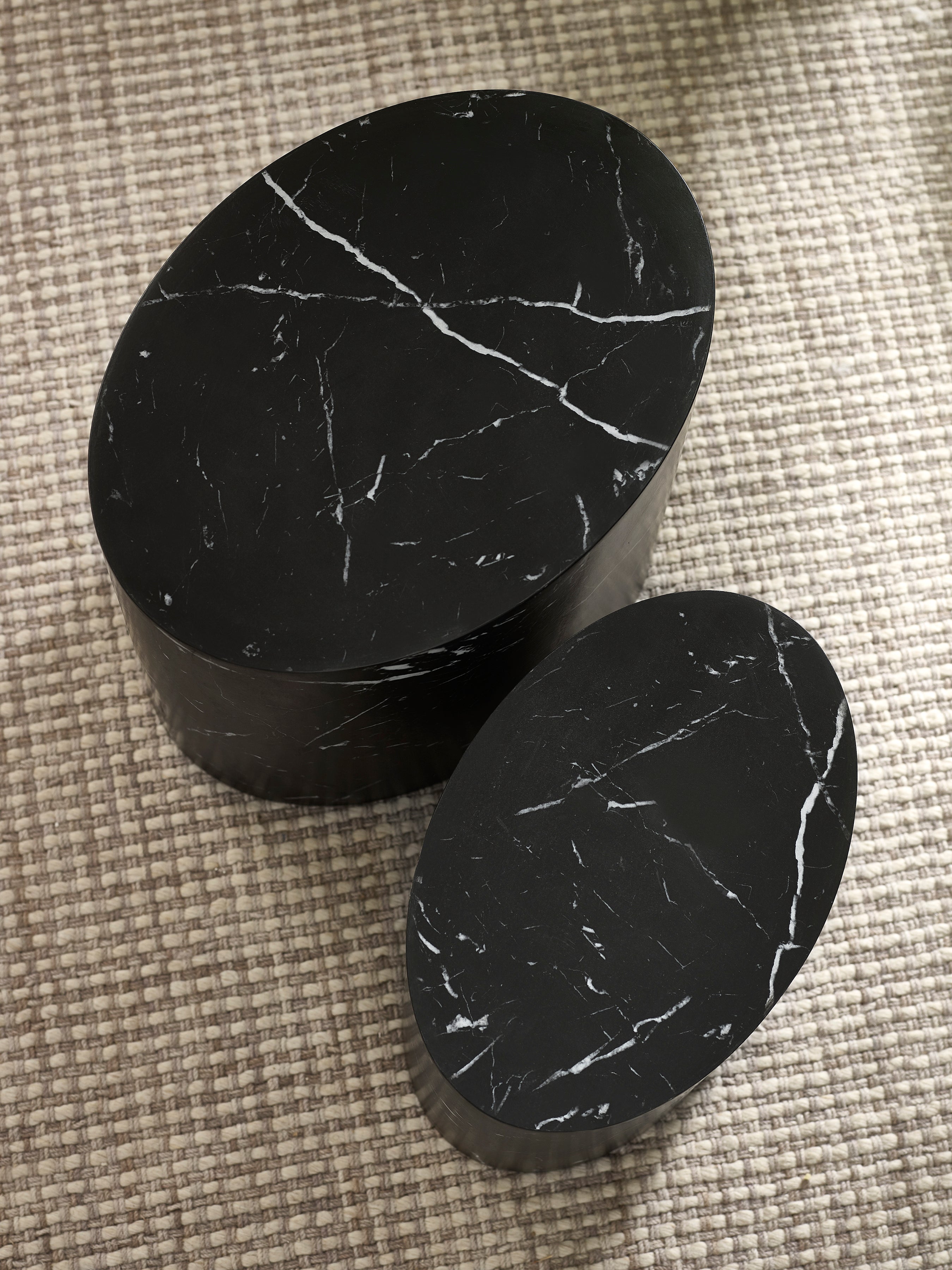 Toba Nest of 2 Black Marble Effect Tables – Julian Bowen, view 4