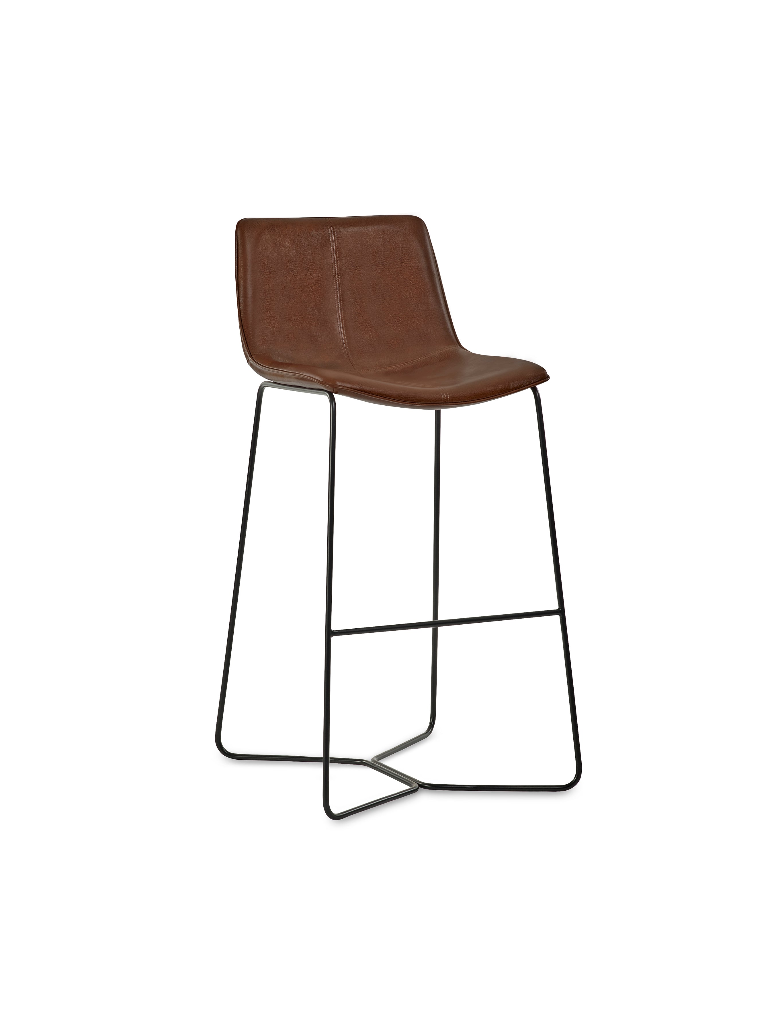 Joren Tan Brown PU Leather Bar Stools (Set of 2) – Julian Bowen, view 4