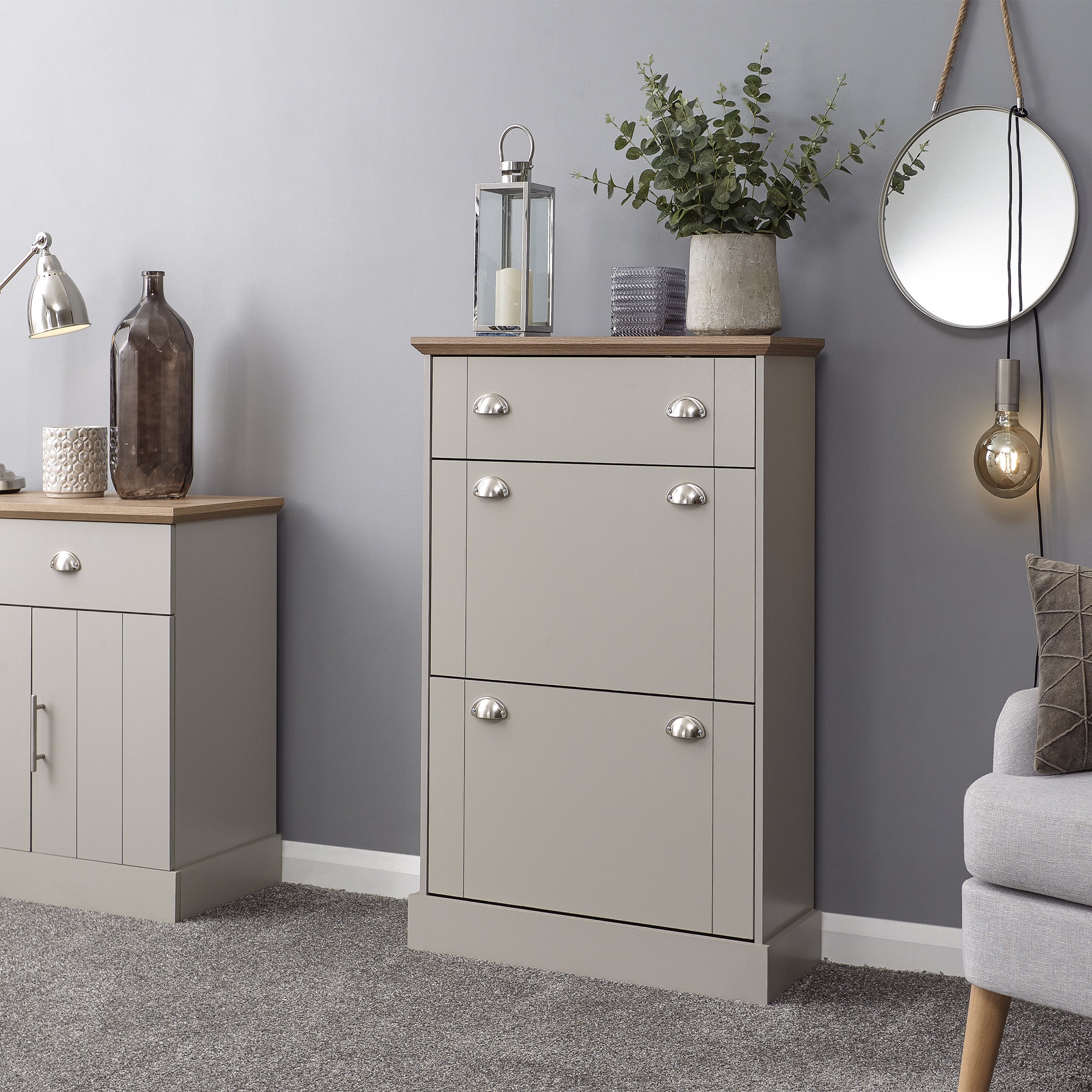 Kendal Deluxe Shoe Cabinet Grey – GFW