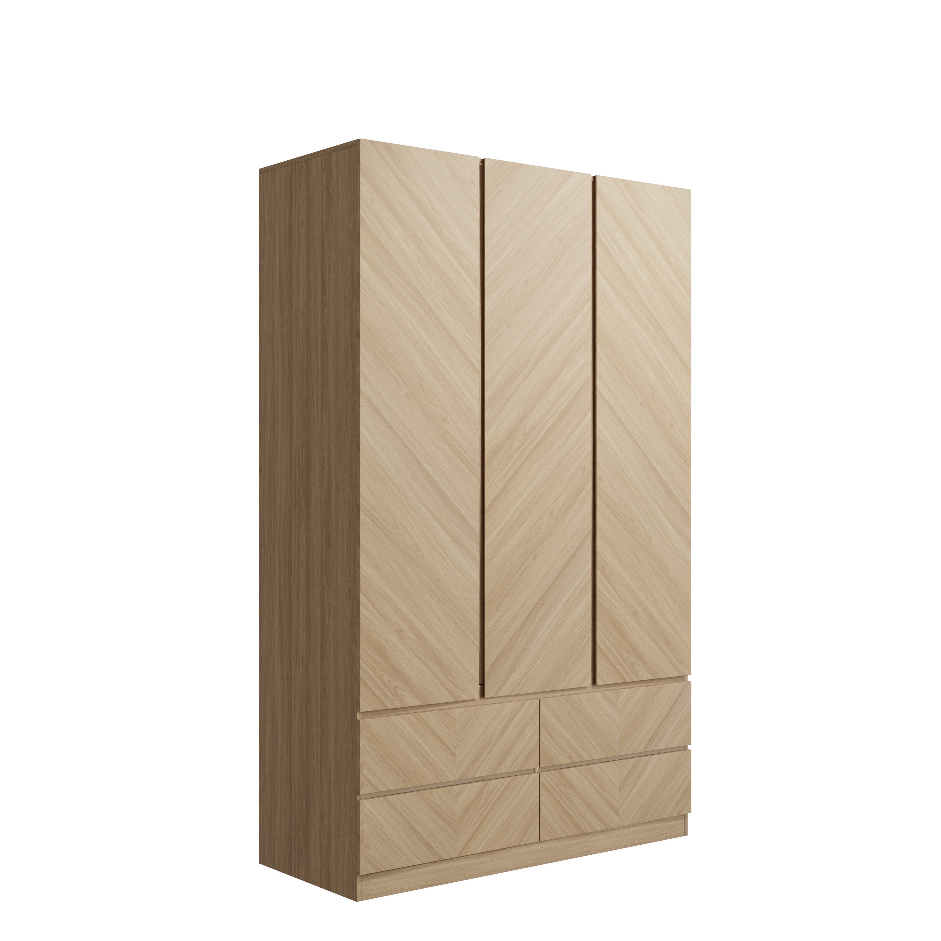 Catania 3 Door 4 Drawer Wardrobe Euro Oak – GFW, view 4