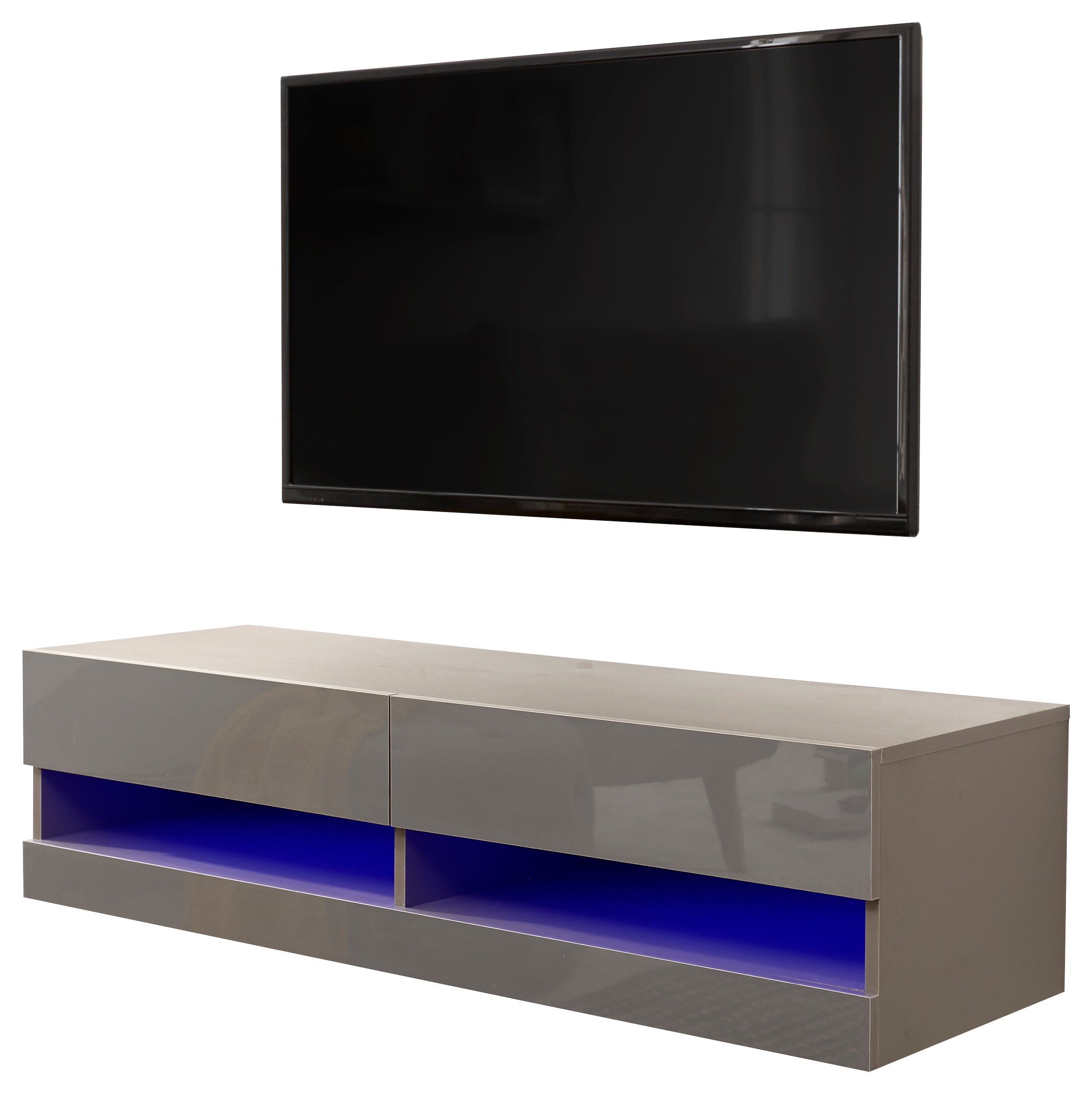 Galicia 120Cm Wall TV Unit With Led Grey – GFW