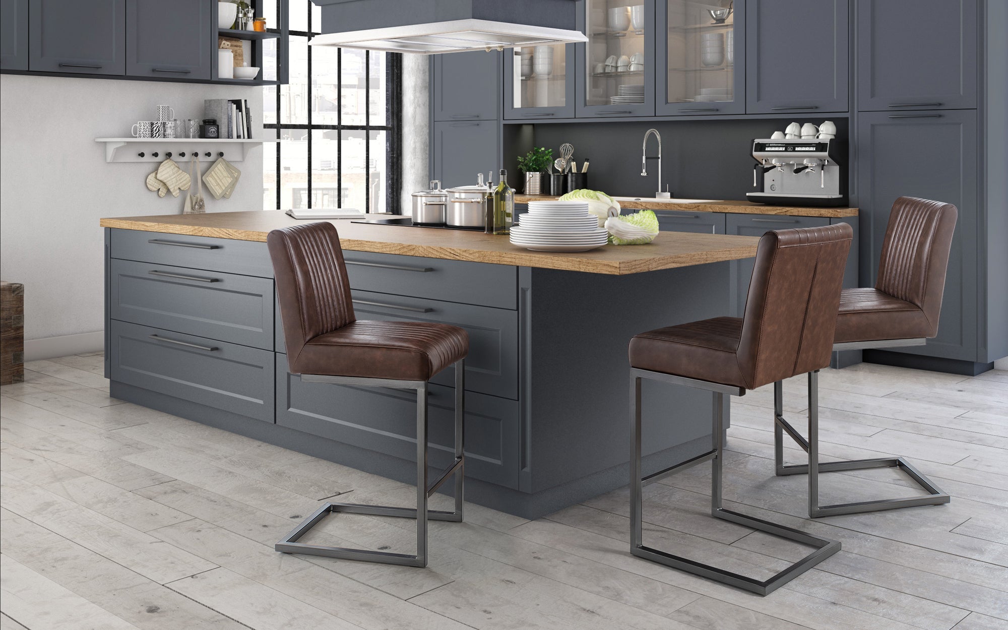 Brooklyn Barstools - Brown (Set Of 2) – Julian Bowen, view 2