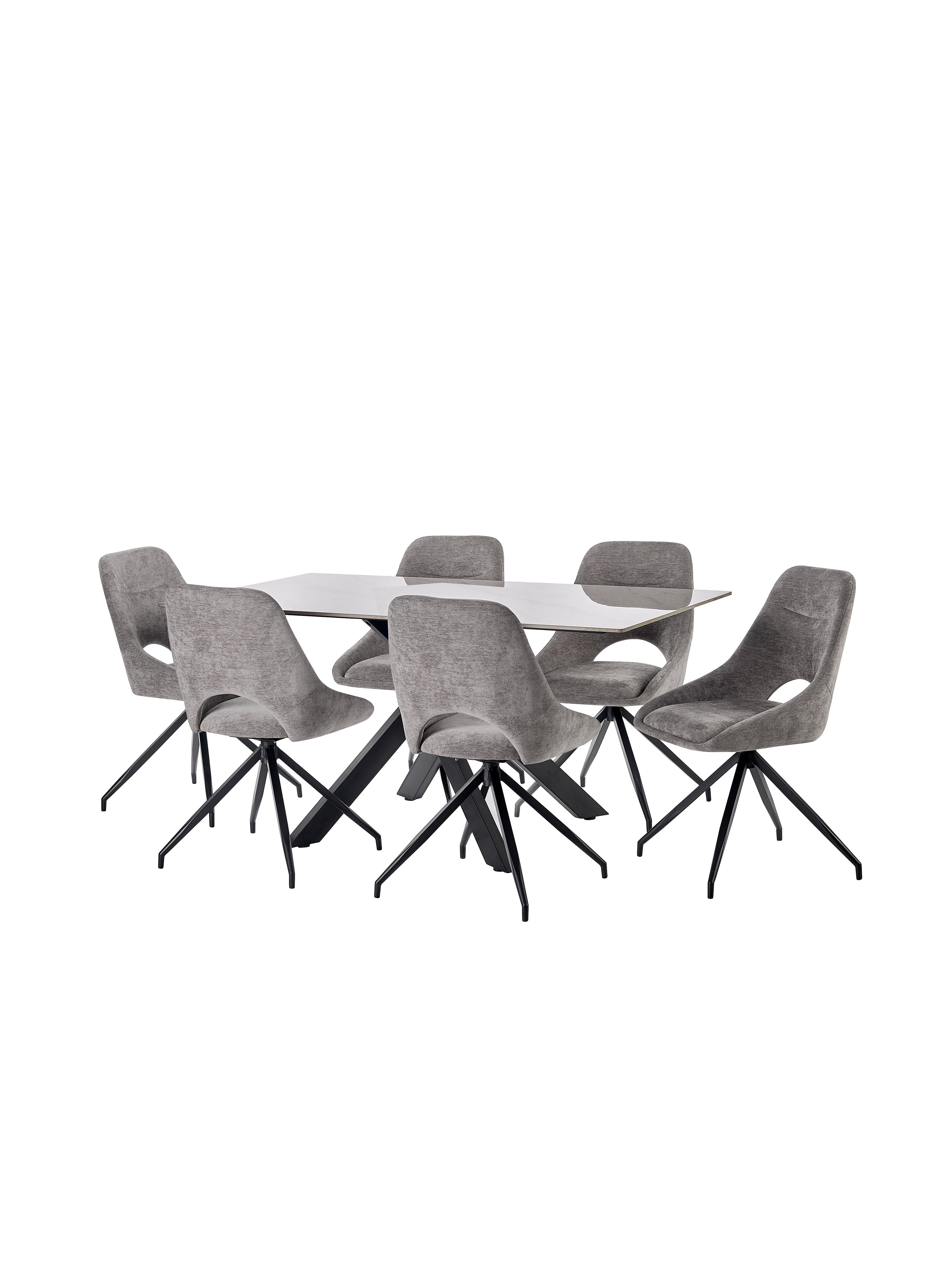 Jonah Grey Chenille Upholstered Dining Chairs (Set of 2) – Julian Bowen, view 8