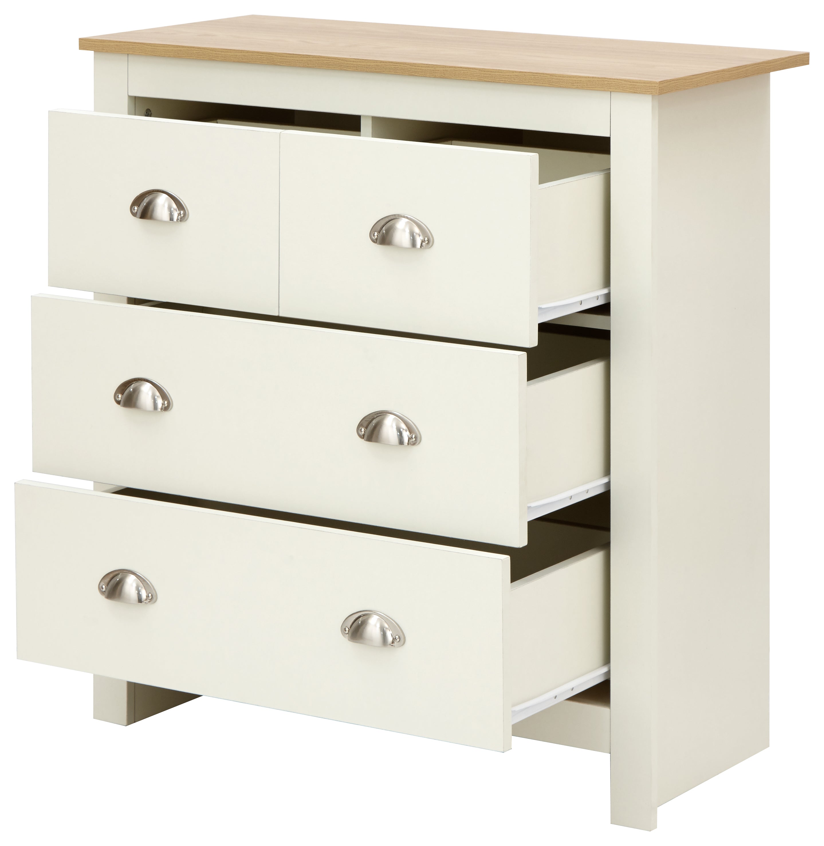 Lancaster 2+2 Drawer Chest Cream – GFW, view 11