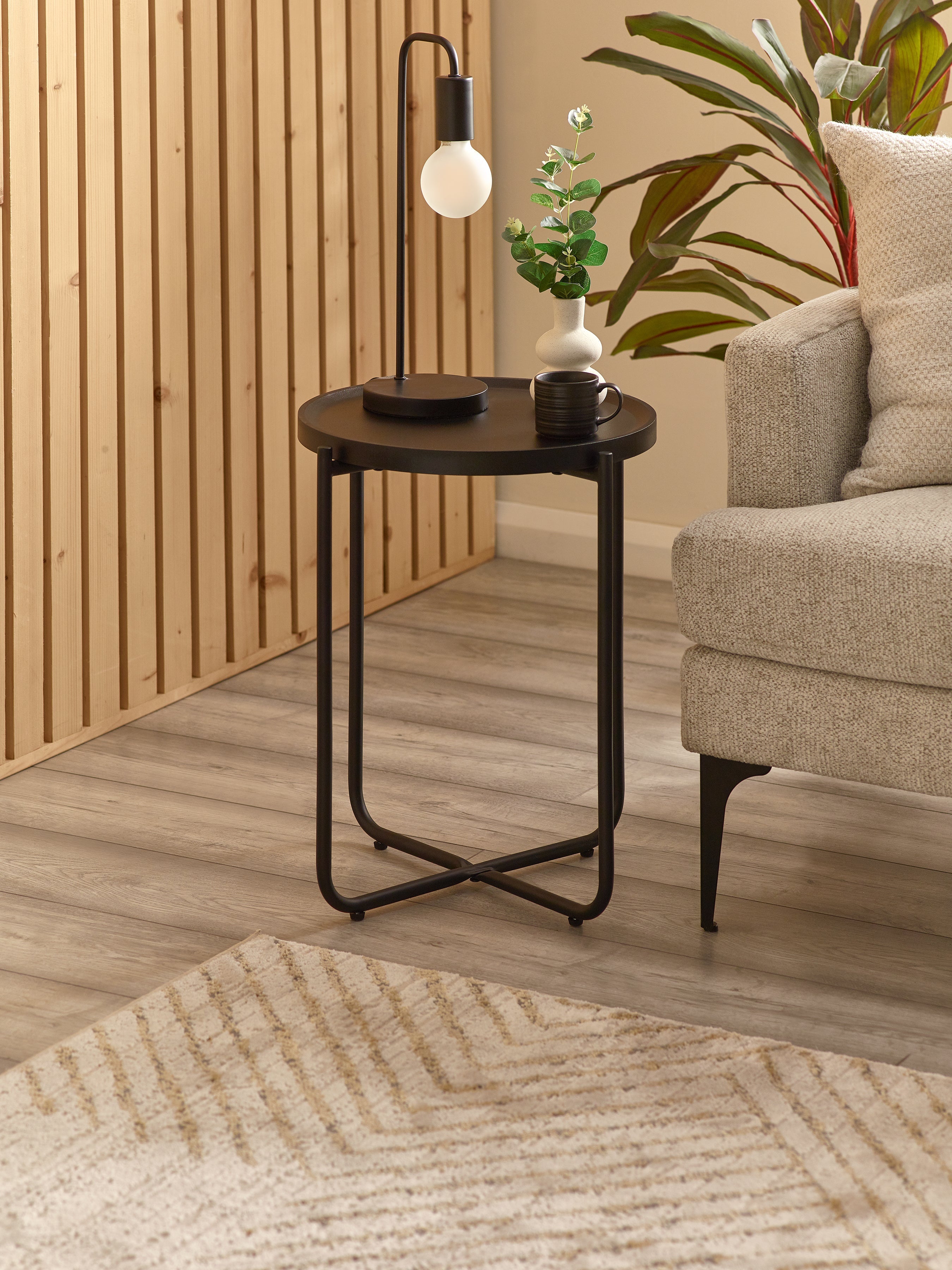 Sagrada Round Black Coffee and Lamp Table Set – Julian Bowen, view 7