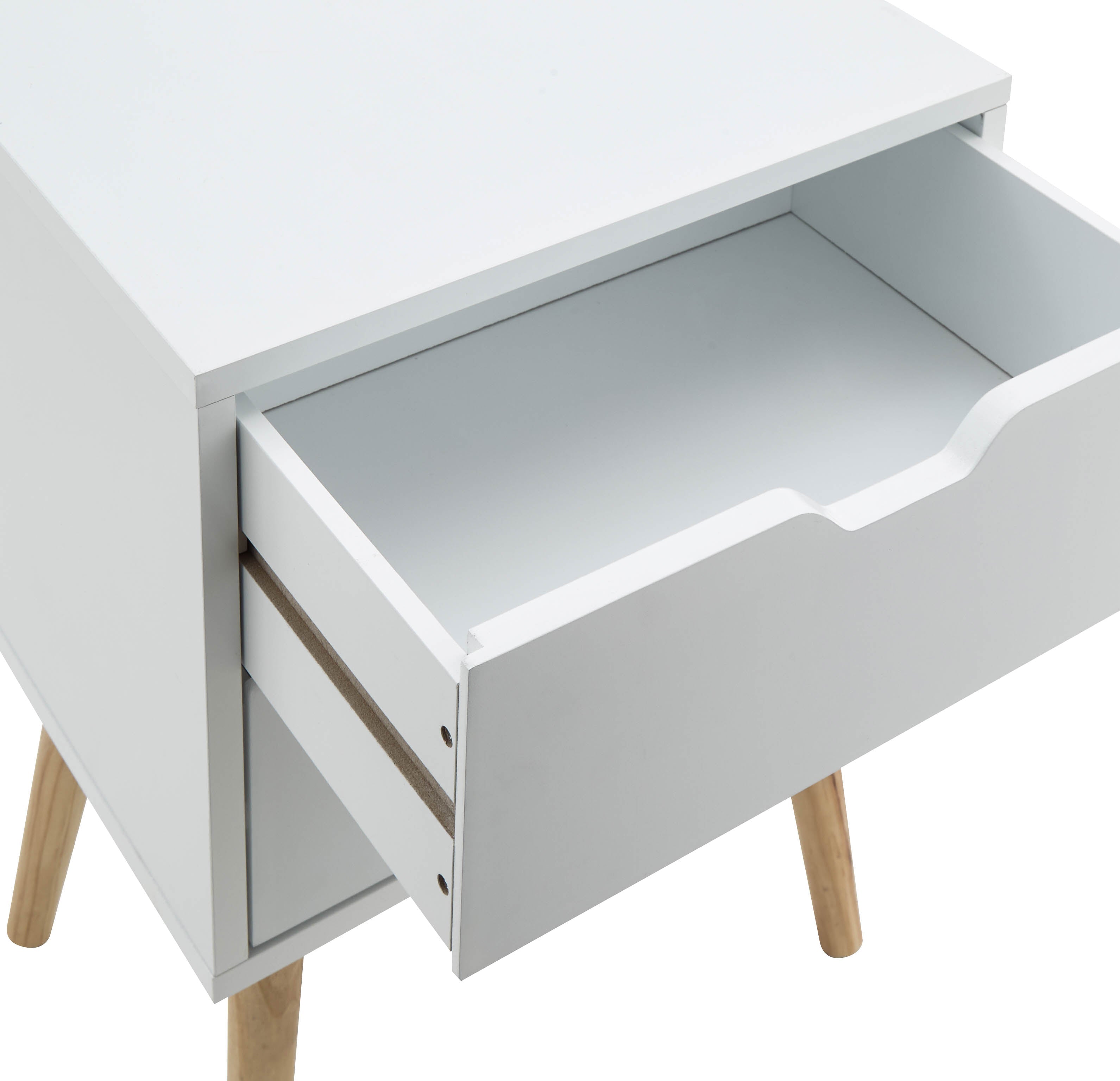 Nyborg Single 2 Drawer Bedside – White