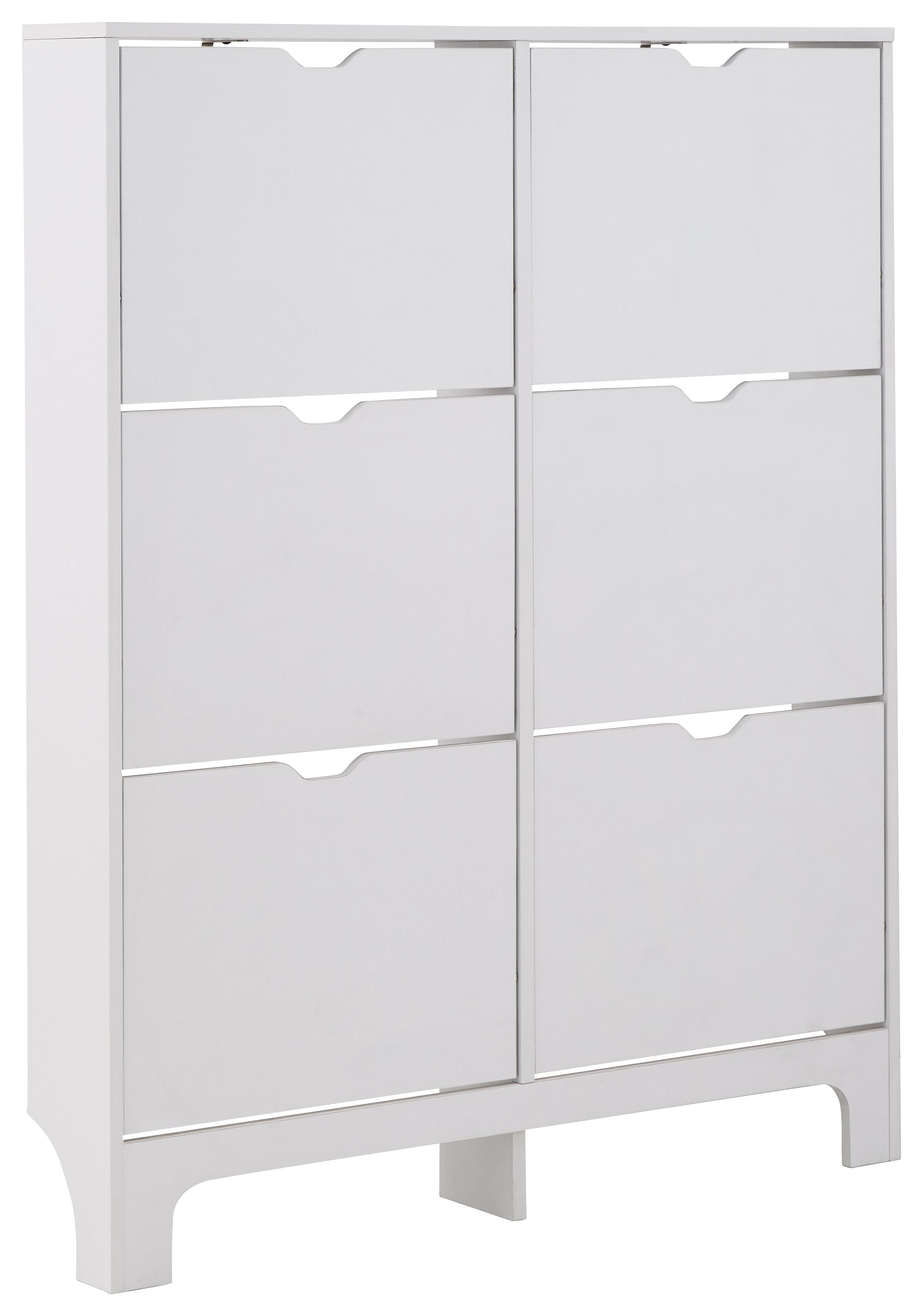 Narrow 6 Drawer Shoe Cabinet – White