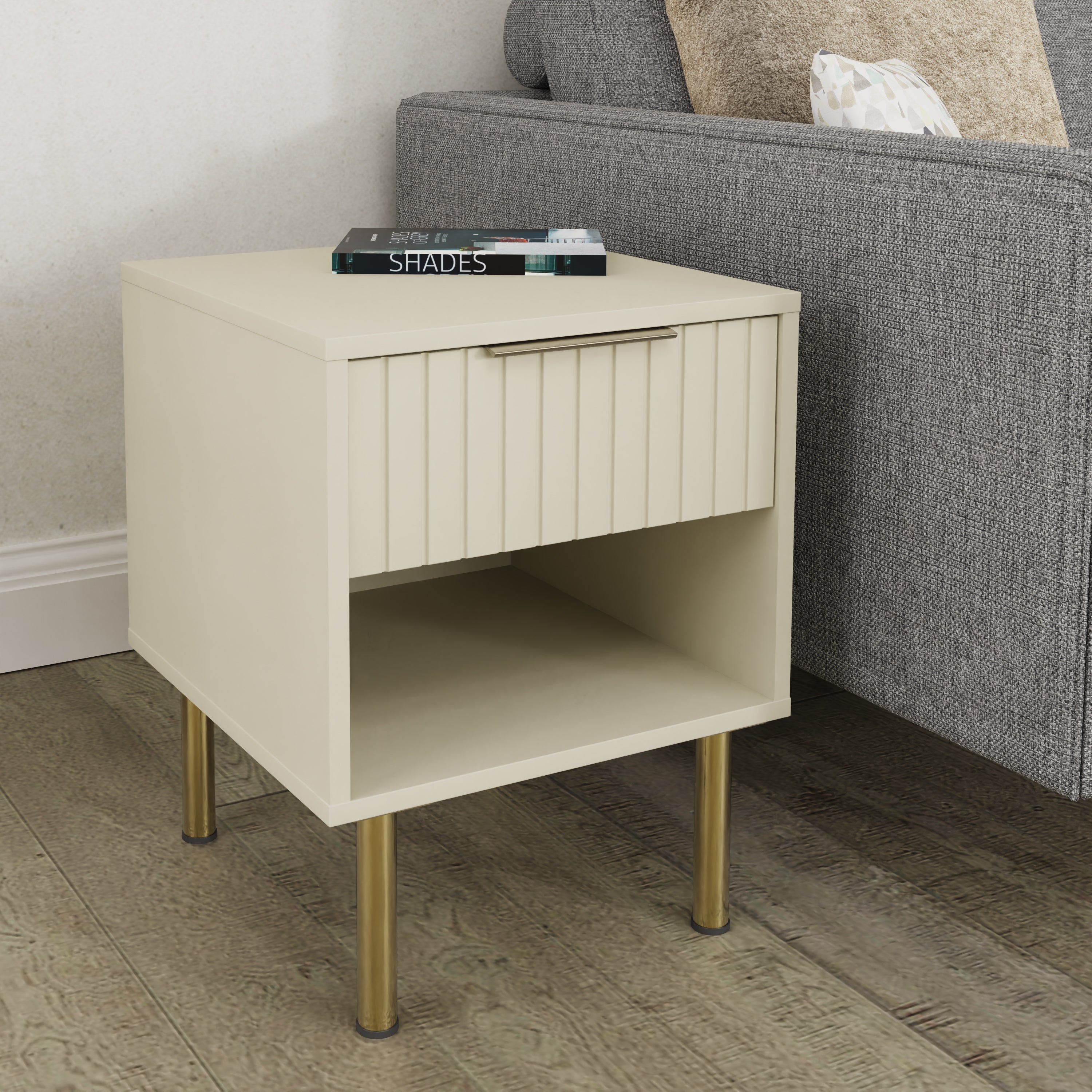 Nervata Lamp Table Ivory – GFW, view 2