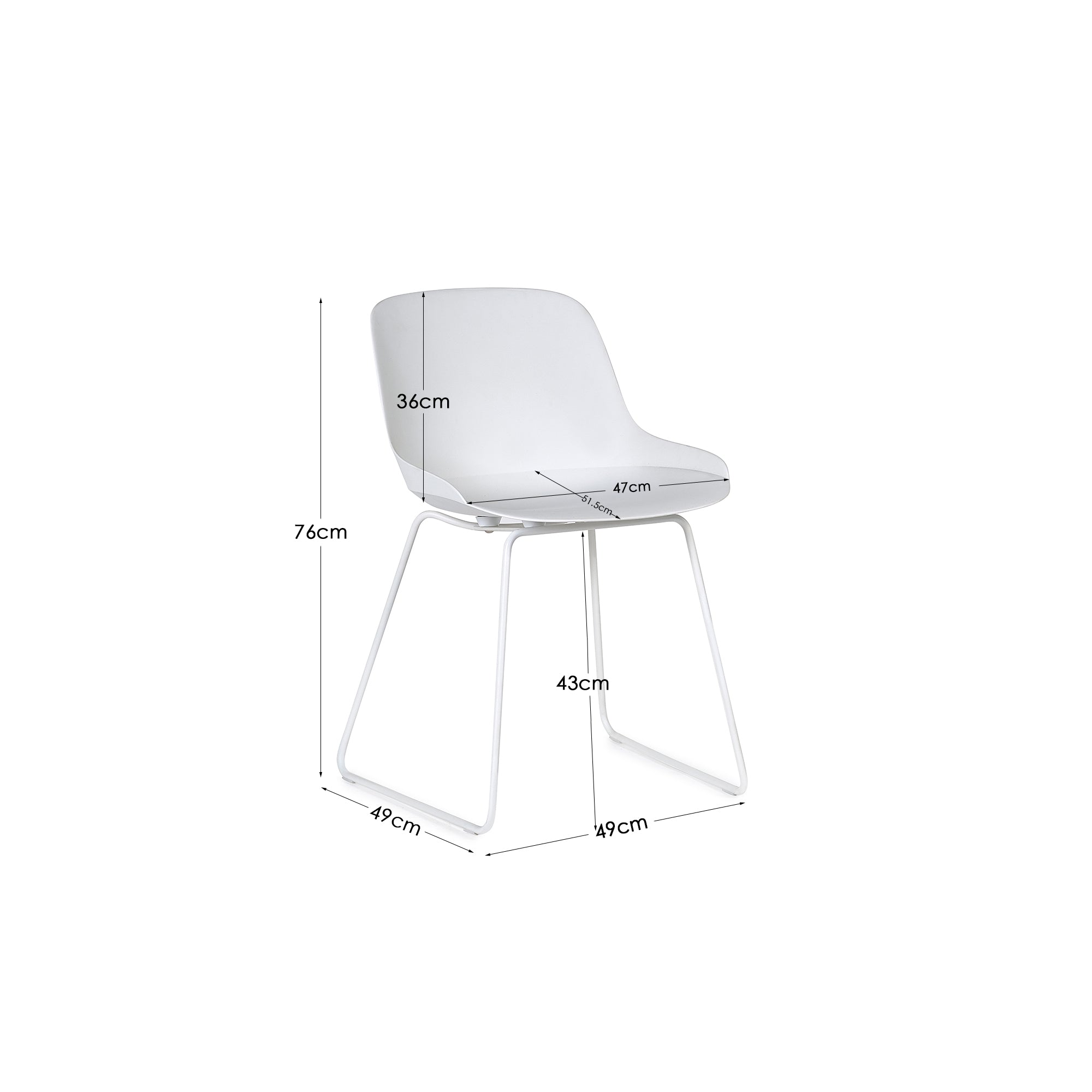 Rocco Chairs - White (Set of 2) – Julian Bowen, view 6