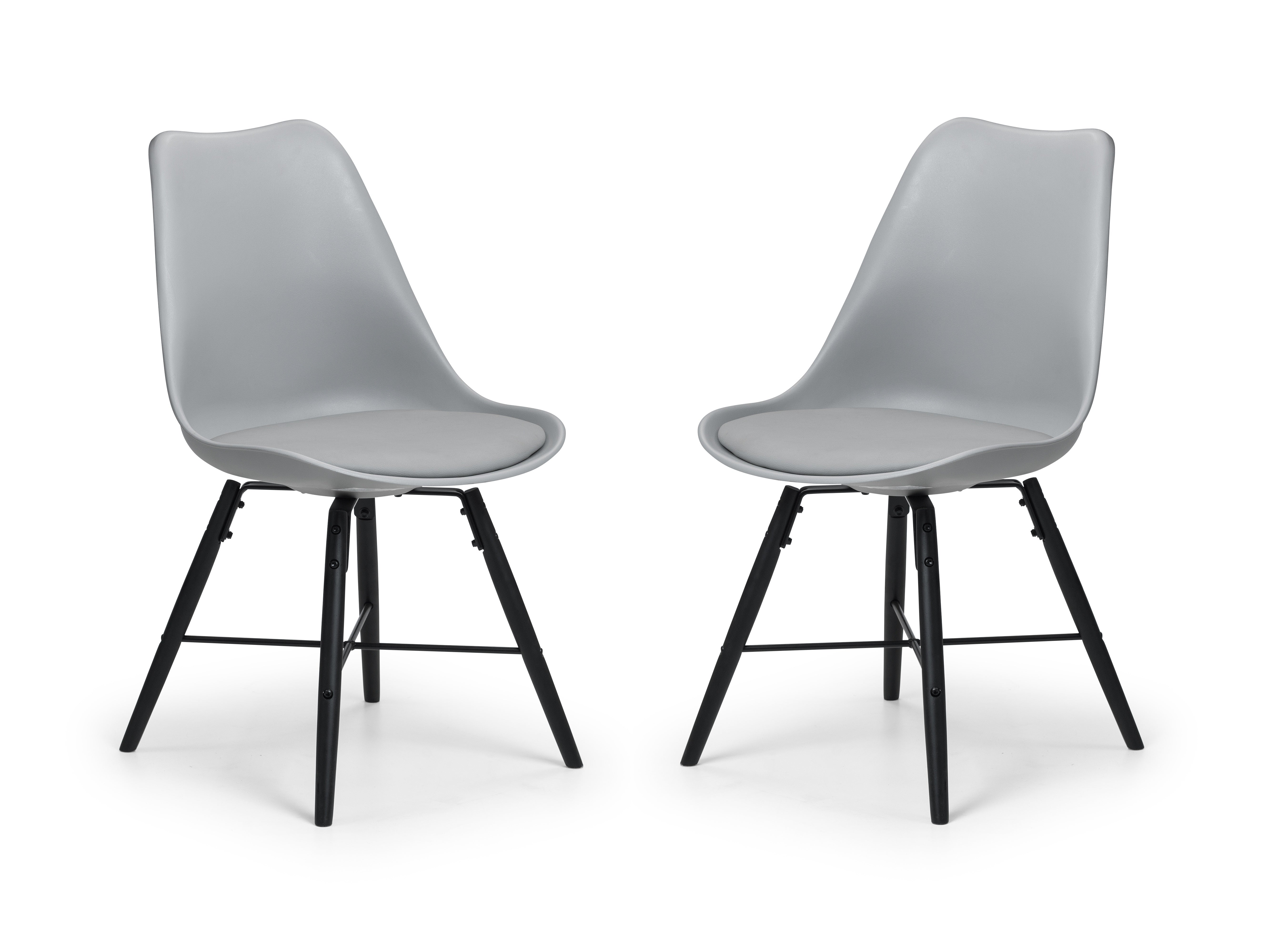Kari Dining Chairs - Grey Seat & Black Legs (Set Of 2) – Julian Bowen
