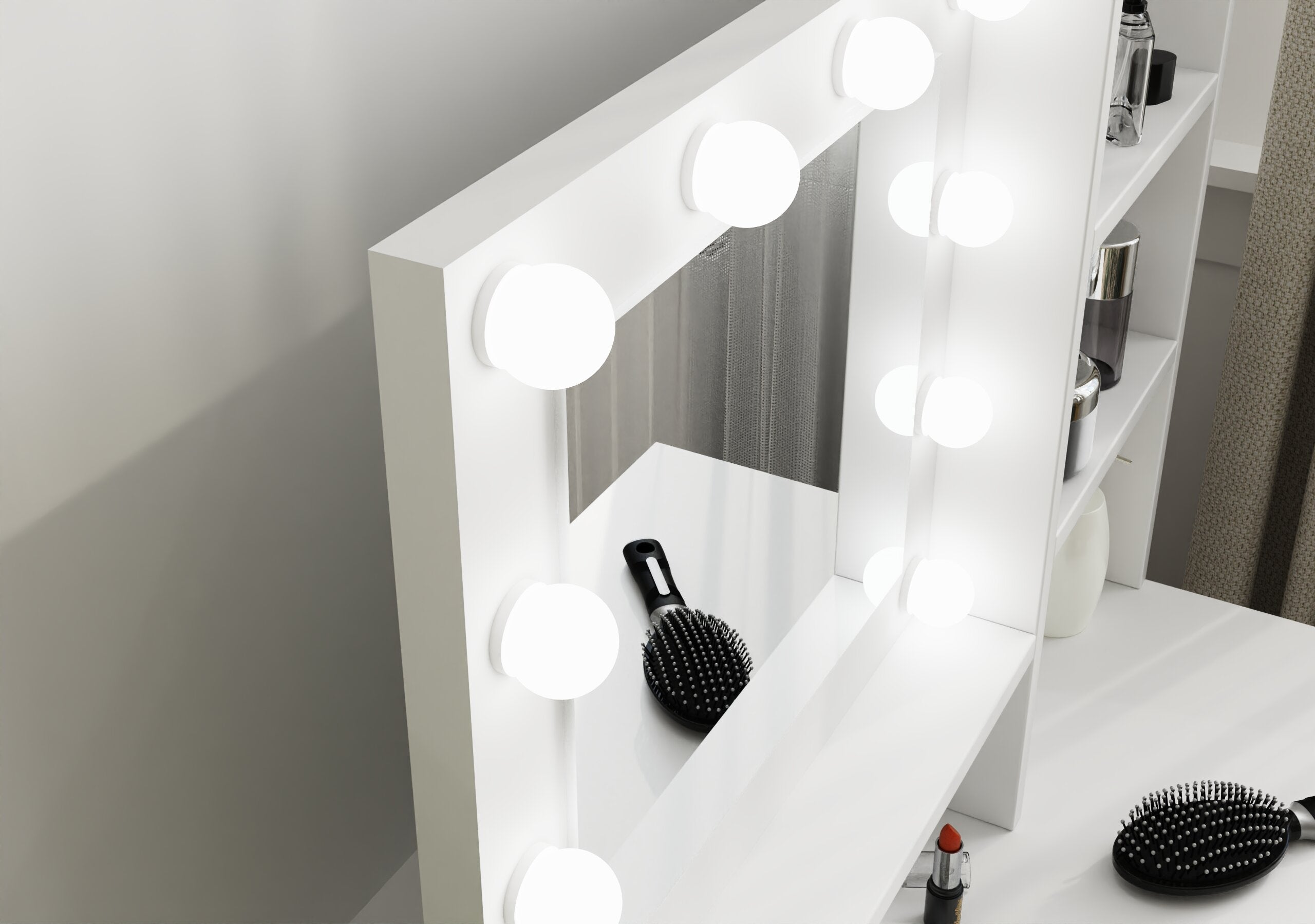 Eva Dressing Table With Stool White – GFW, view 4