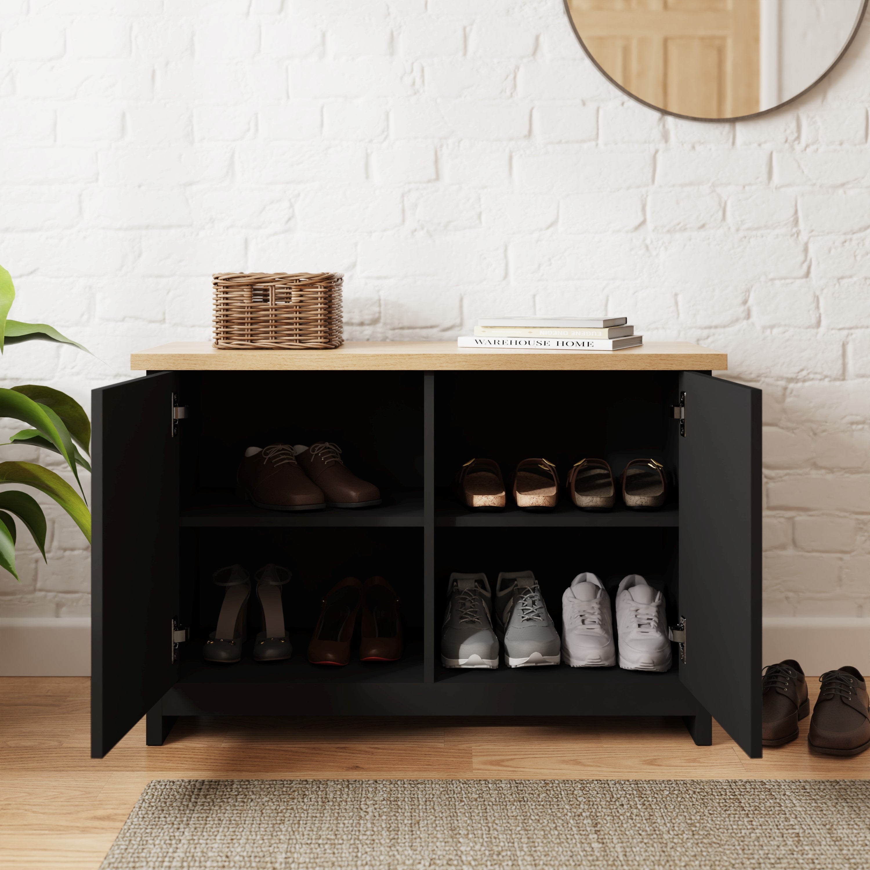 Lancaster Shoe Storage Black – GFW, view 3
