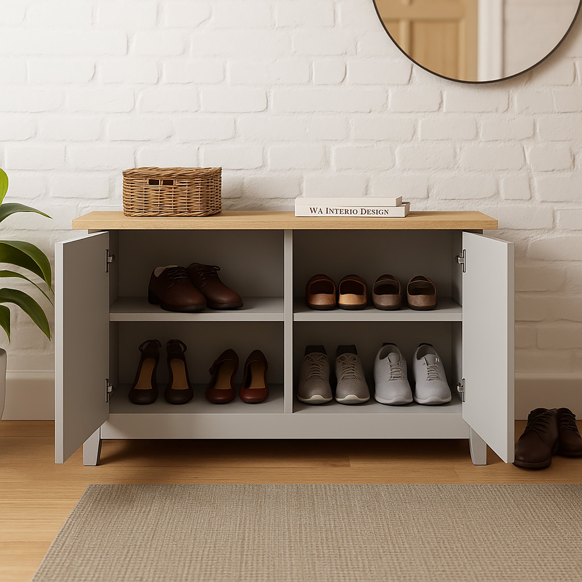 Lancaster Shoe Storage Grey – GFW, view 15