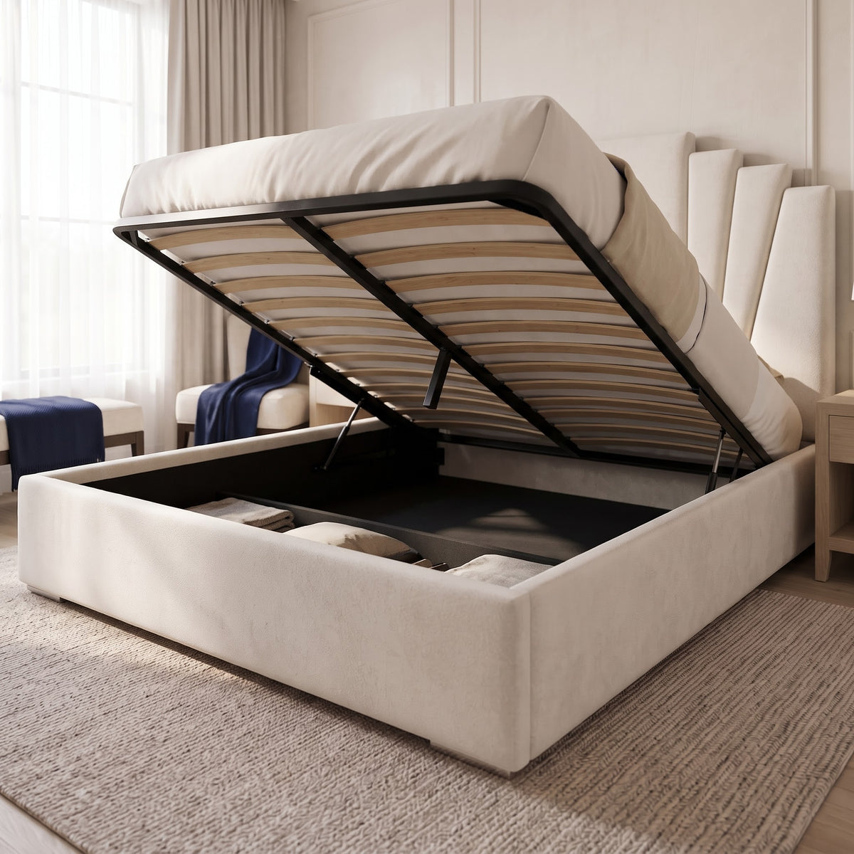 Bovey Ottoman Bed, Slatted Gas Lift