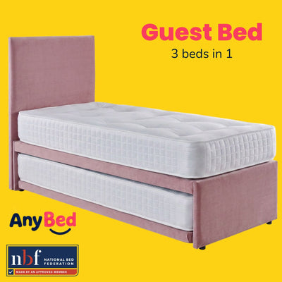Guest Bed & Trundle With 2 Mattresses