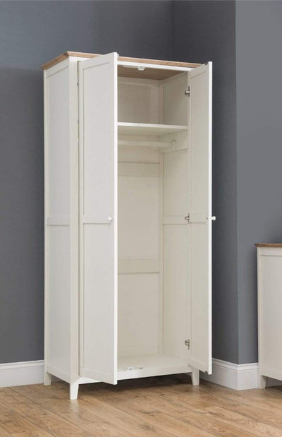 Julian Bowen 2 DOOR WARDROBE Salerno Shaker 2-Tone 2 Door Wardobe Bed Kings