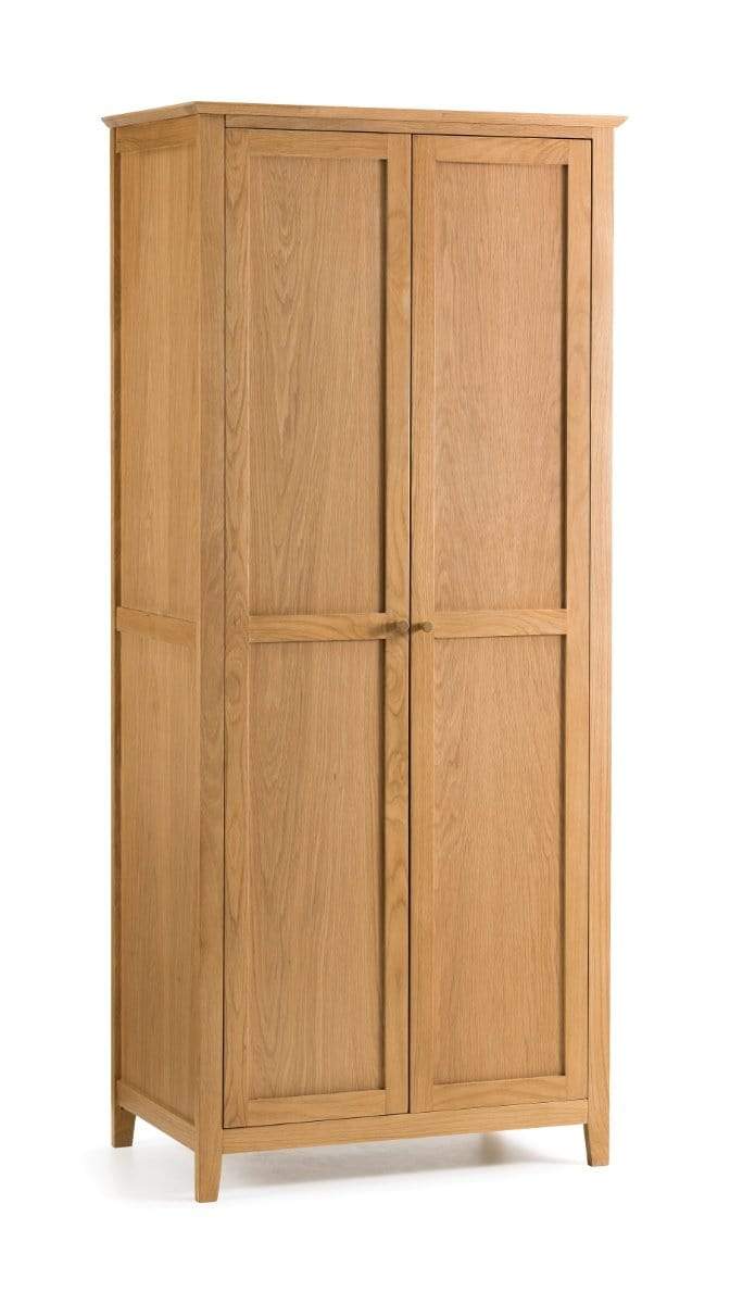 Julian Bowen 2 DOOR WARDROBE Salerno Shaker Oak 2 Door Wardobe Bed Kings