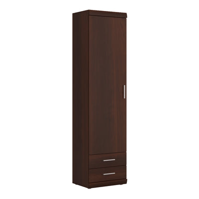 Imperial Tall 1 Door 2 Drawer Narrow Cabinet in Dark Mahogany Melamine – FTG