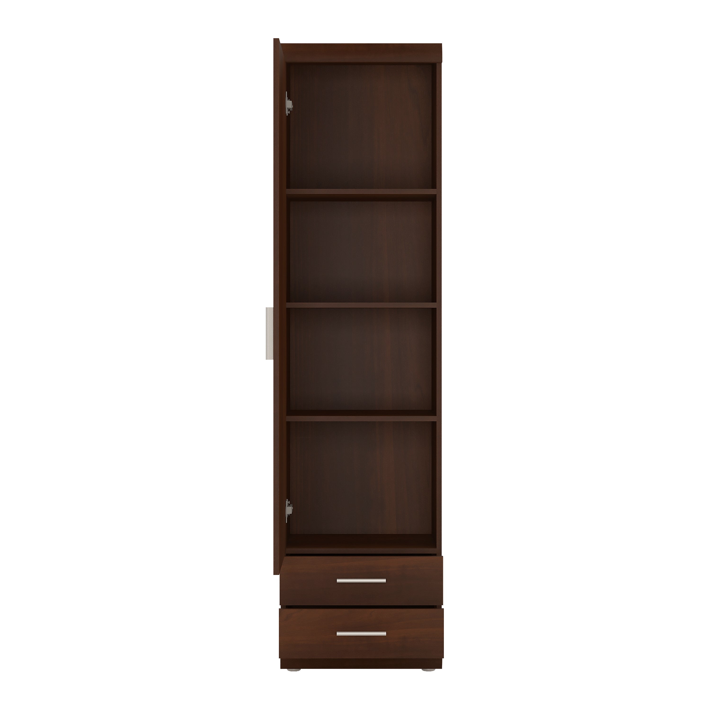 Imperial Tall 1 Door 2 Drawer Narrow Cabinet in Dark Mahogany Melamine – FTG, view 2