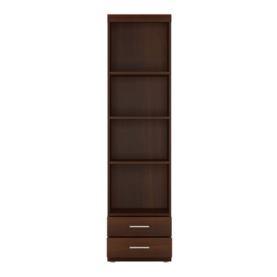 Imperial Tall 2 Drawer Narrow Cabinet with Open Shelving in Dark Mahogany Melamine – FTG, view 2