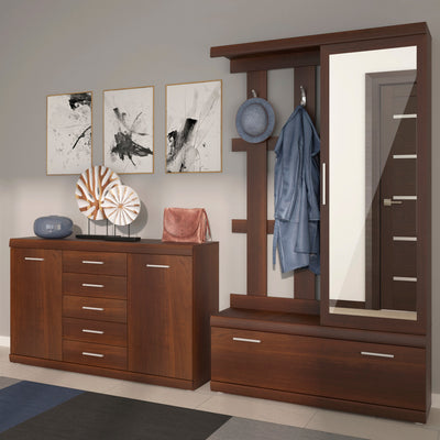 Imperial 2 Door 5 Drawer Sideboard in Dark Mahogany Melamine – FTG, view 6