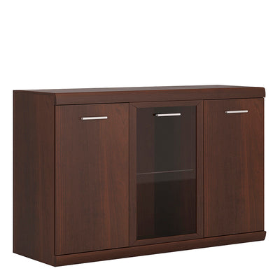Imperial 3 Door Glazed Sideboard in Dark Mahogany Melamine – FTG