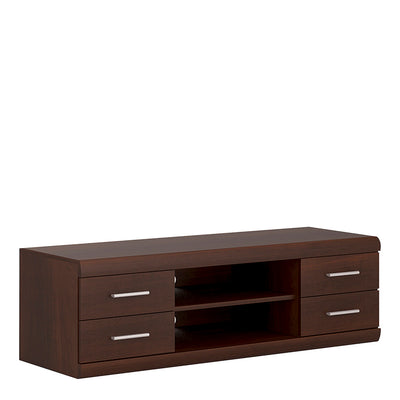 Imperial Wide 4 Drawer TV Cabinet in Dark Mahogany Melamine – FTG