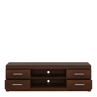 Imperial Wide 4 Drawer TV Cabinet in Dark Mahogany Melamine – FTG, view 2